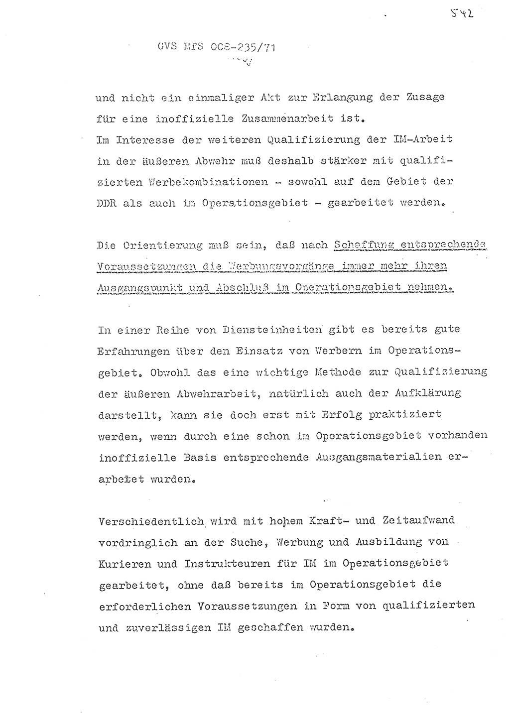 Referat des Genossen Minister (Generaloberst Erich Mielke) zum zentralen Führungsseminar (MfS), Grundfragen der politisch-operativen Arbeit und ihrer Führung und Leitung, Deutsche Demokratische Republik (DDR), Ministerium für Staatssicherheit (MfS), Der Minister, Geheime Verschlußsache (GVS) 008-234/71, Berlin 1971, Blatt 542 (Ref. Fü.-Sem. DDR MfS Min. GVS 008-234/71 1971, Bl. 542)