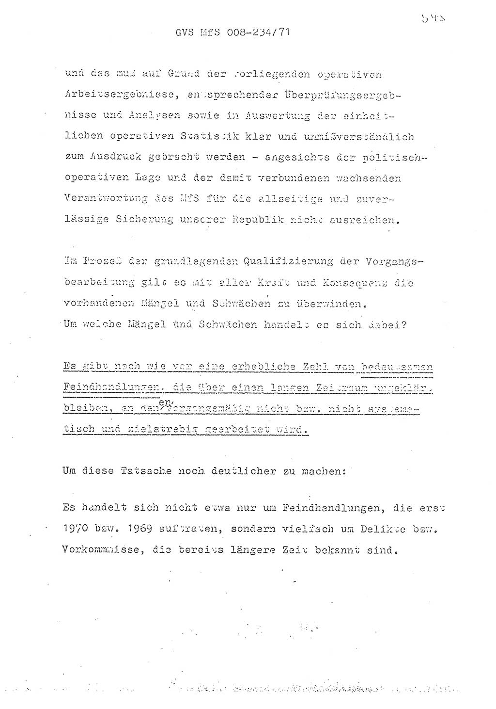 Referat des Genossen Minister (Generaloberst Erich Mielke) zum zentralen Führungsseminar (MfS), Grundfragen der politisch-operativen Arbeit und ihrer Führung und Leitung, Deutsche Demokratische Republik (DDR), Ministerium für Staatssicherheit (MfS), Der Minister, Geheime Verschlußsache (GVS) 008-234/71, Berlin 1971, Blatt 545 (Ref. Fü.-Sem. DDR MfS Min. GVS 008-234/71 1971, Bl. 545)