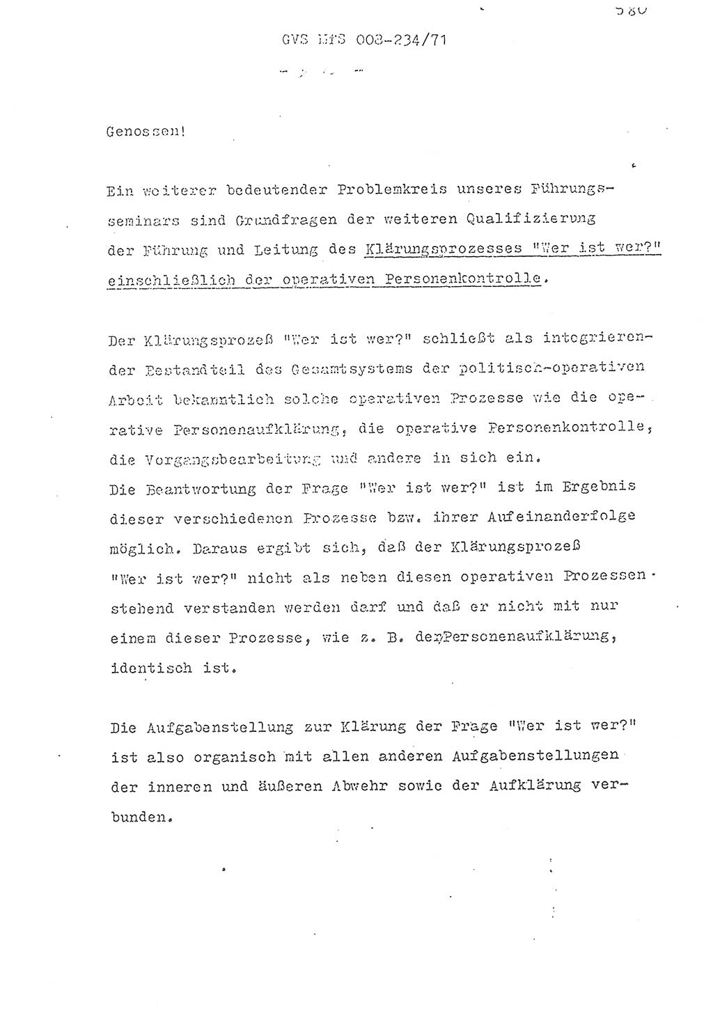 Referat des Genossen Minister (Generaloberst Erich Mielke) zum zentralen Führungsseminar (MfS), Grundfragen der politisch-operativen Arbeit und ihrer Führung und Leitung, Deutsche Demokratische Republik (DDR), Ministerium für Staatssicherheit (MfS), Der Minister, Geheime Verschlußsache (GVS) 008-234/71, Berlin 1971, Blatt 580 (Ref. Fü.-Sem. DDR MfS Min. GVS 008-234/71 1971, Bl. 580)