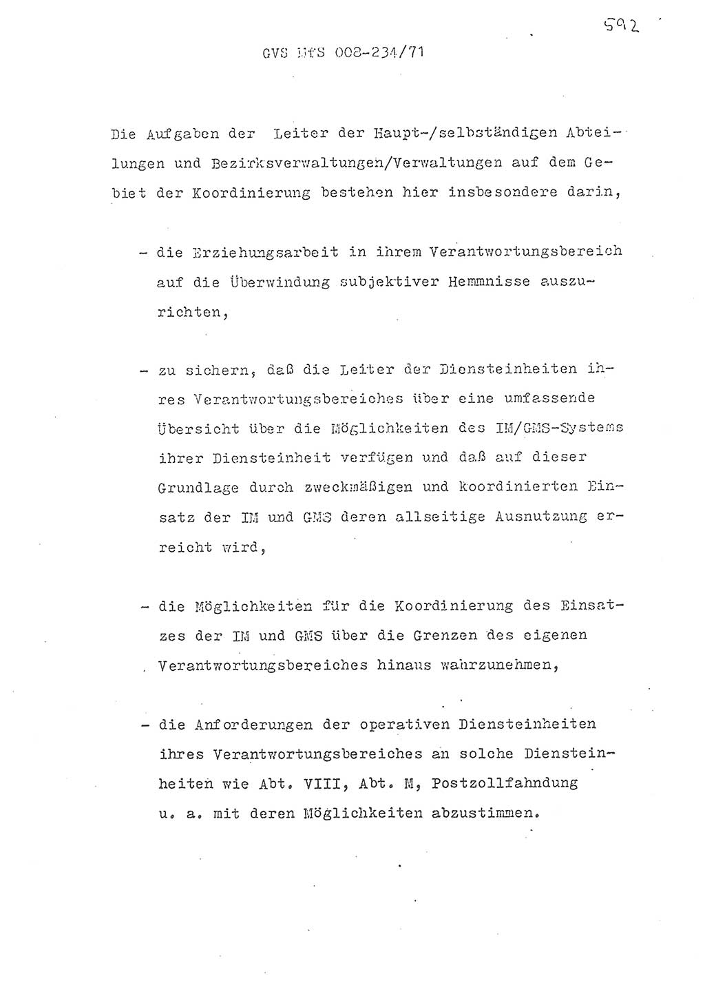 Referat des Genossen Minister (Generaloberst Erich Mielke) zum zentralen Führungsseminar (MfS), Grundfragen der politisch-operativen Arbeit und ihrer Führung und Leitung, Deutsche Demokratische Republik (DDR), Ministerium für Staatssicherheit (MfS), Der Minister, Geheime Verschlußsache (GVS) 008-234/71, Berlin 1971, Blatt 592 (Ref. Fü.-Sem. DDR MfS Min. GVS 008-234/71 1971, Bl. 592)