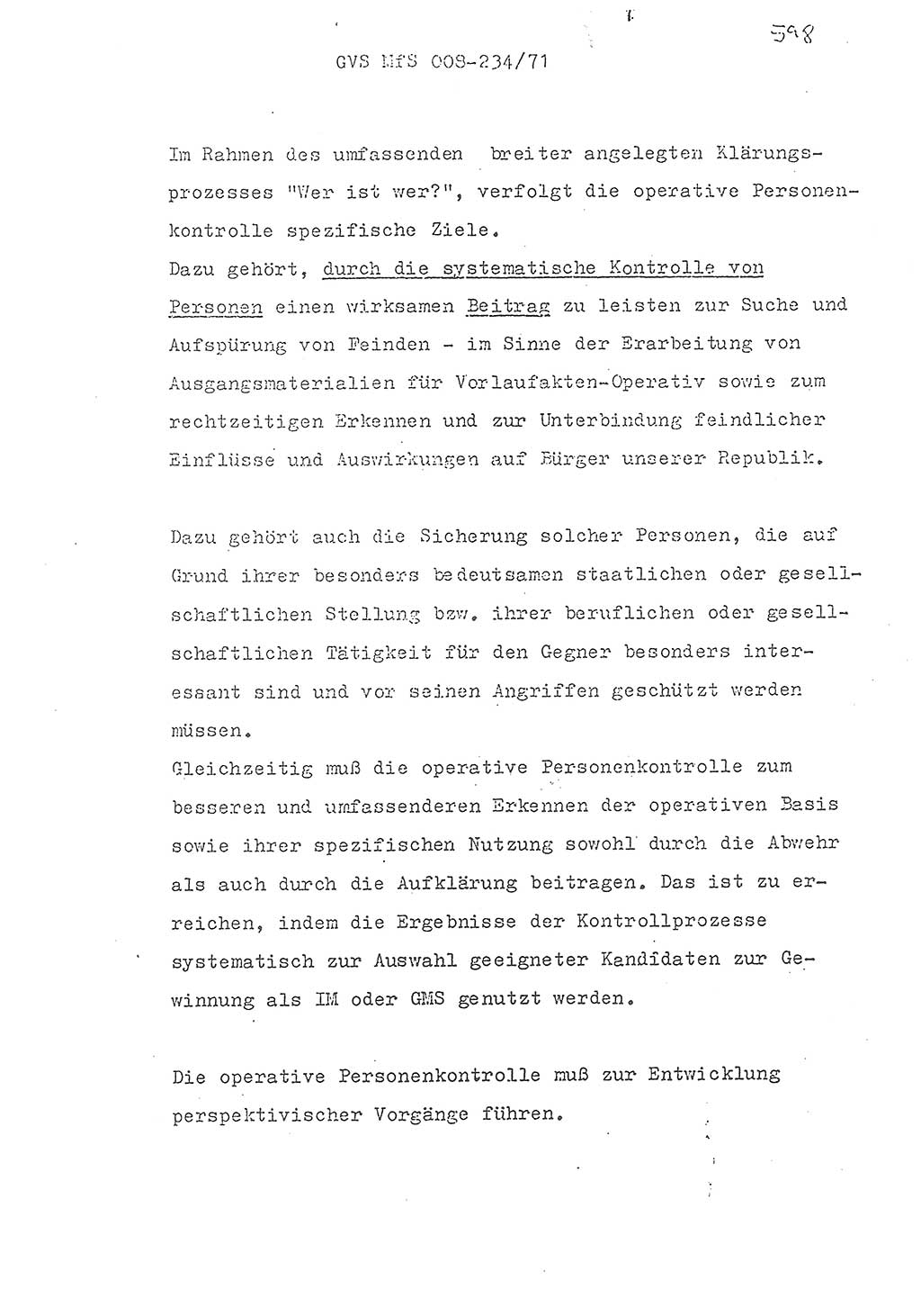 Referat des Genossen Minister (Generaloberst Erich Mielke) zum zentralen Führungsseminar (MfS), Grundfragen der politisch-operativen Arbeit und ihrer Führung und Leitung, Deutsche Demokratische Republik (DDR), Ministerium für Staatssicherheit (MfS), Der Minister, Geheime Verschlußsache (GVS) 008-234/71, Berlin 1971, Blatt 598 (Ref. Fü.-Sem. DDR MfS Min. GVS 008-234/71 1971, Bl. 598)