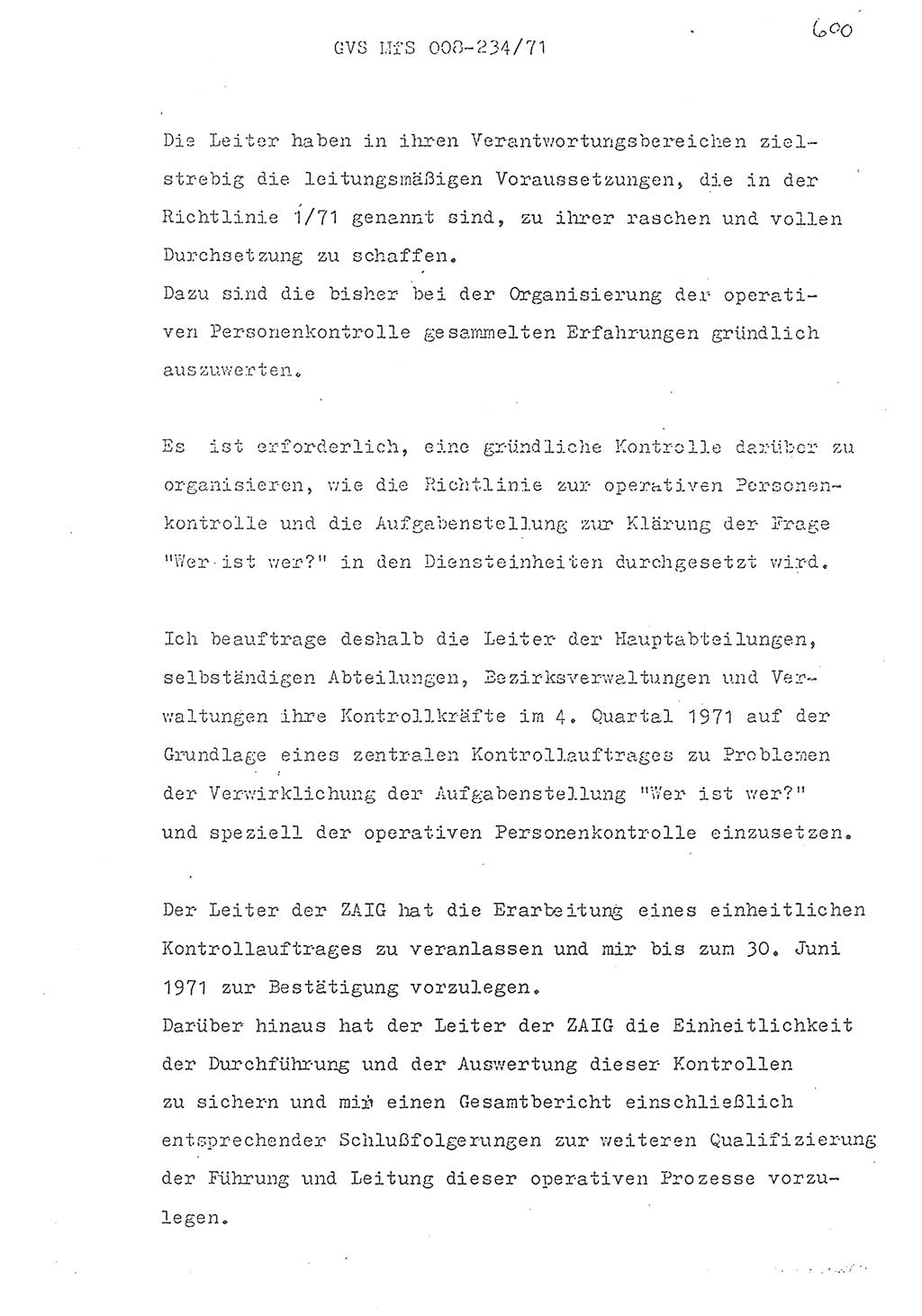 Referat des Genossen Minister (Generaloberst Erich Mielke) zum zentralen Führungsseminar (MfS), Grundfragen der politisch-operativen Arbeit und ihrer Führung und Leitung, Deutsche Demokratische Republik (DDR), Ministerium für Staatssicherheit (MfS), Der Minister, Geheime Verschlußsache (GVS) 008-234/71, Berlin 1971, Blatt 600 (Ref. Fü.-Sem. DDR MfS Min. GVS 008-234/71 1971, Bl. 600)