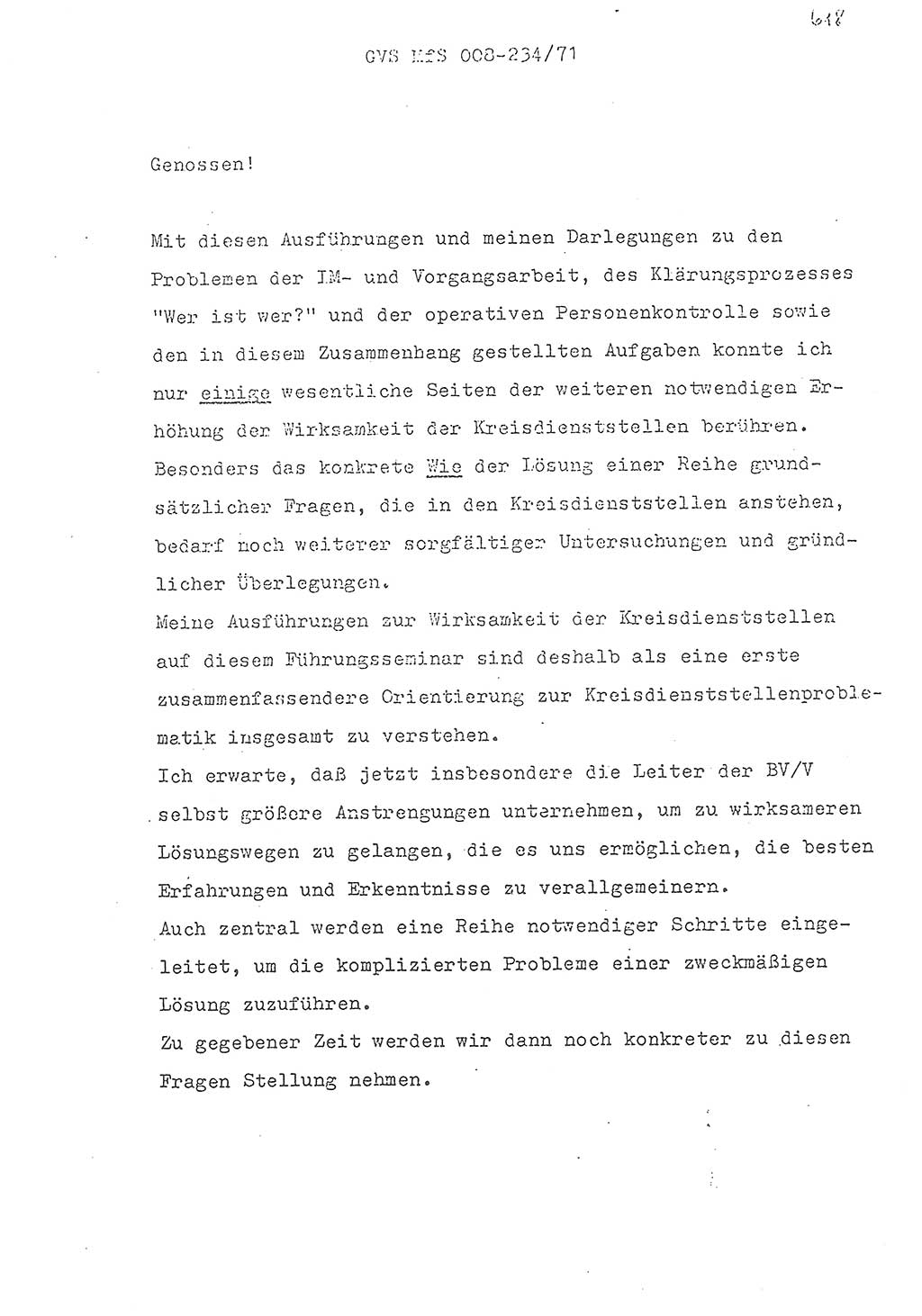 Referat des Genossen Minister (Generaloberst Erich Mielke) zum zentralen Führungsseminar (MfS), Grundfragen der politisch-operativen Arbeit und ihrer Führung und Leitung, Deutsche Demokratische Republik (DDR), Ministerium für Staatssicherheit (MfS), Der Minister, Geheime Verschlußsache (GVS) 008-234/71, Berlin 1971, Blatt 618 (Ref. Fü.-Sem. DDR MfS Min. GVS 008-234/71 1971, Bl. 618)