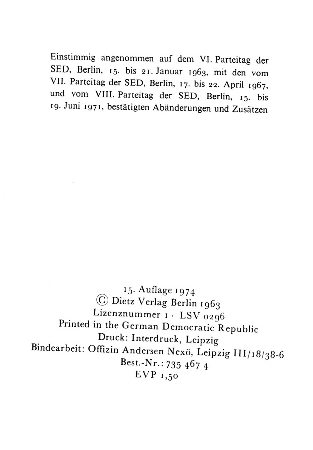 Statut der Sozialistischen Einheitspartei Deutschlands (SED) 1971, Seite 4 (St. SED DDR 1971, S. 4)