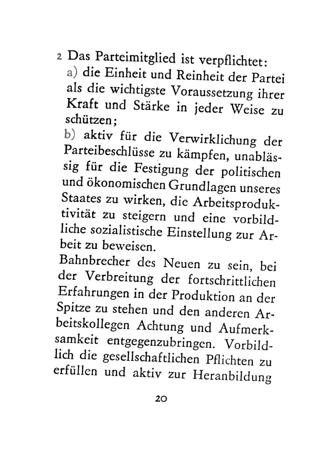 Statut der Sozialistischen Einheitspartei Deutschlands (SED) 1971, Seite 20 (St. SED DDR 1971, S. 20)