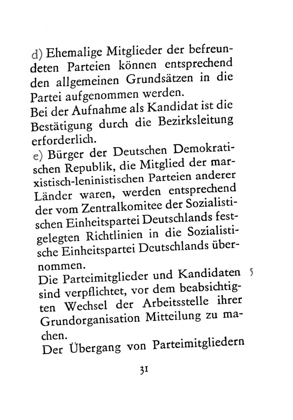 Statut der Sozialistischen Einheitspartei Deutschlands (SED) 1971, Seite 31 (St. SED DDR 1971, S. 31)
