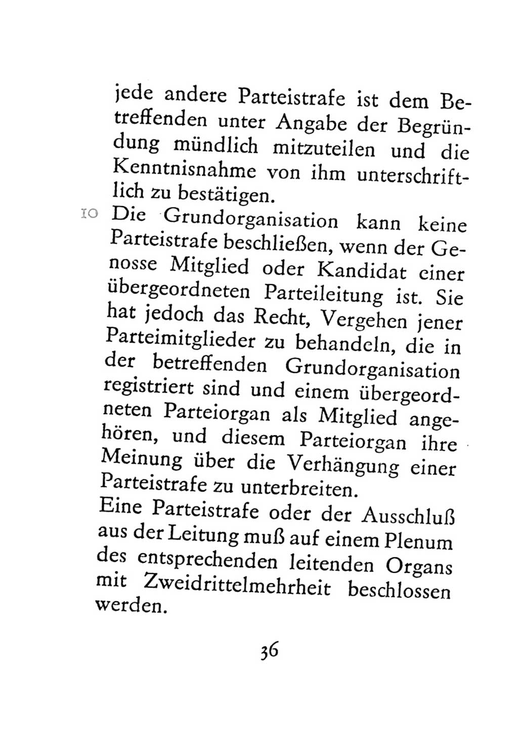 Statut der Sozialistischen Einheitspartei Deutschlands (SED) 1971, Seite 36 (St. SED DDR 1971, S. 36)