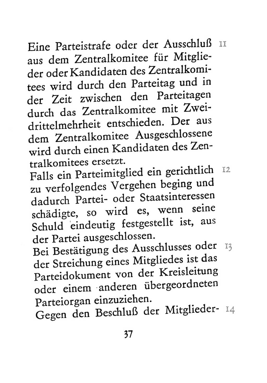 Statut der Sozialistischen Einheitspartei Deutschlands (SED) 1971, Seite 37 (St. SED DDR 1971, S. 37)
