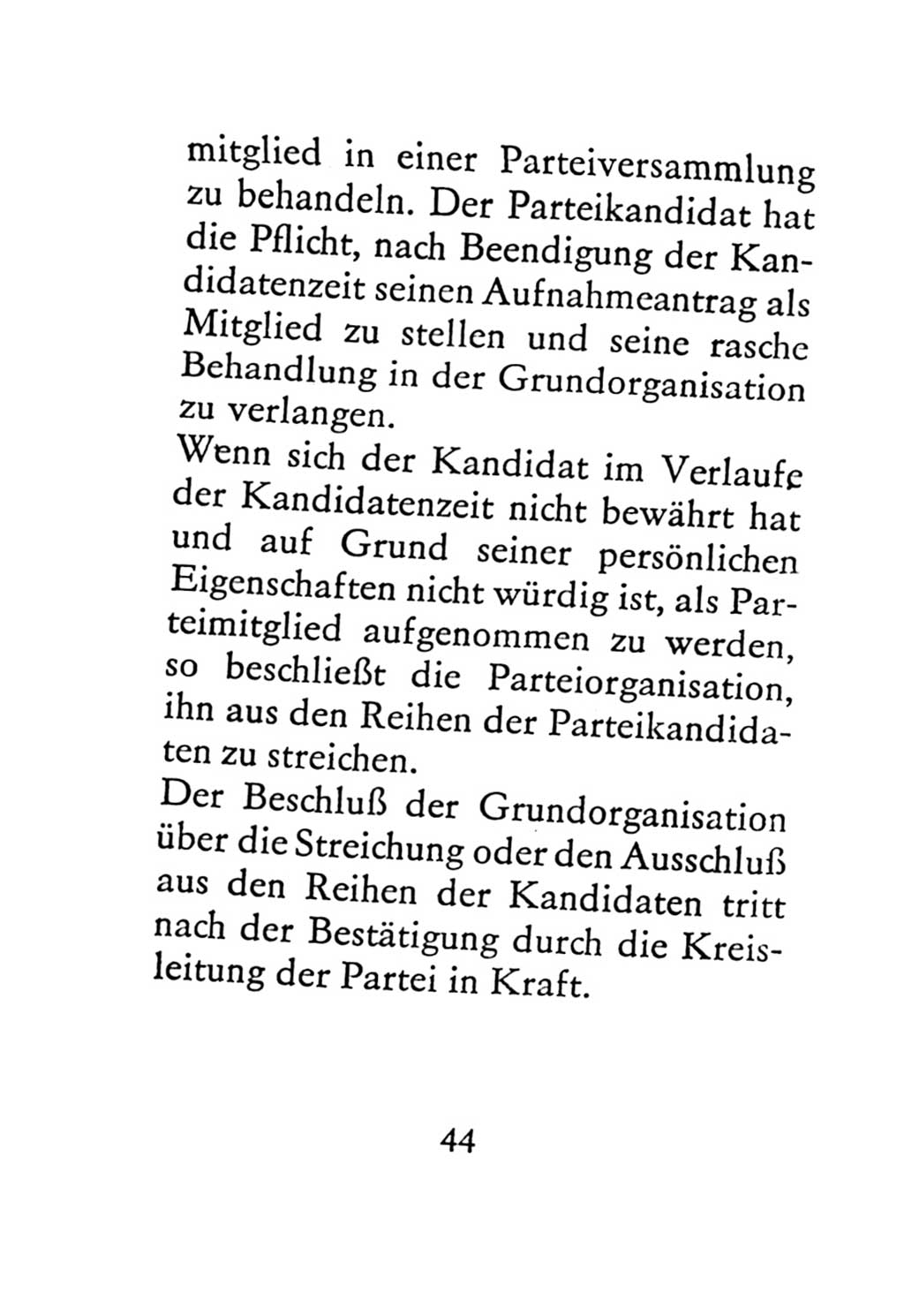 Statut der Sozialistischen Einheitspartei Deutschlands (SED) 1971, Seite 44 (St. SED DDR 1971, S. 44)