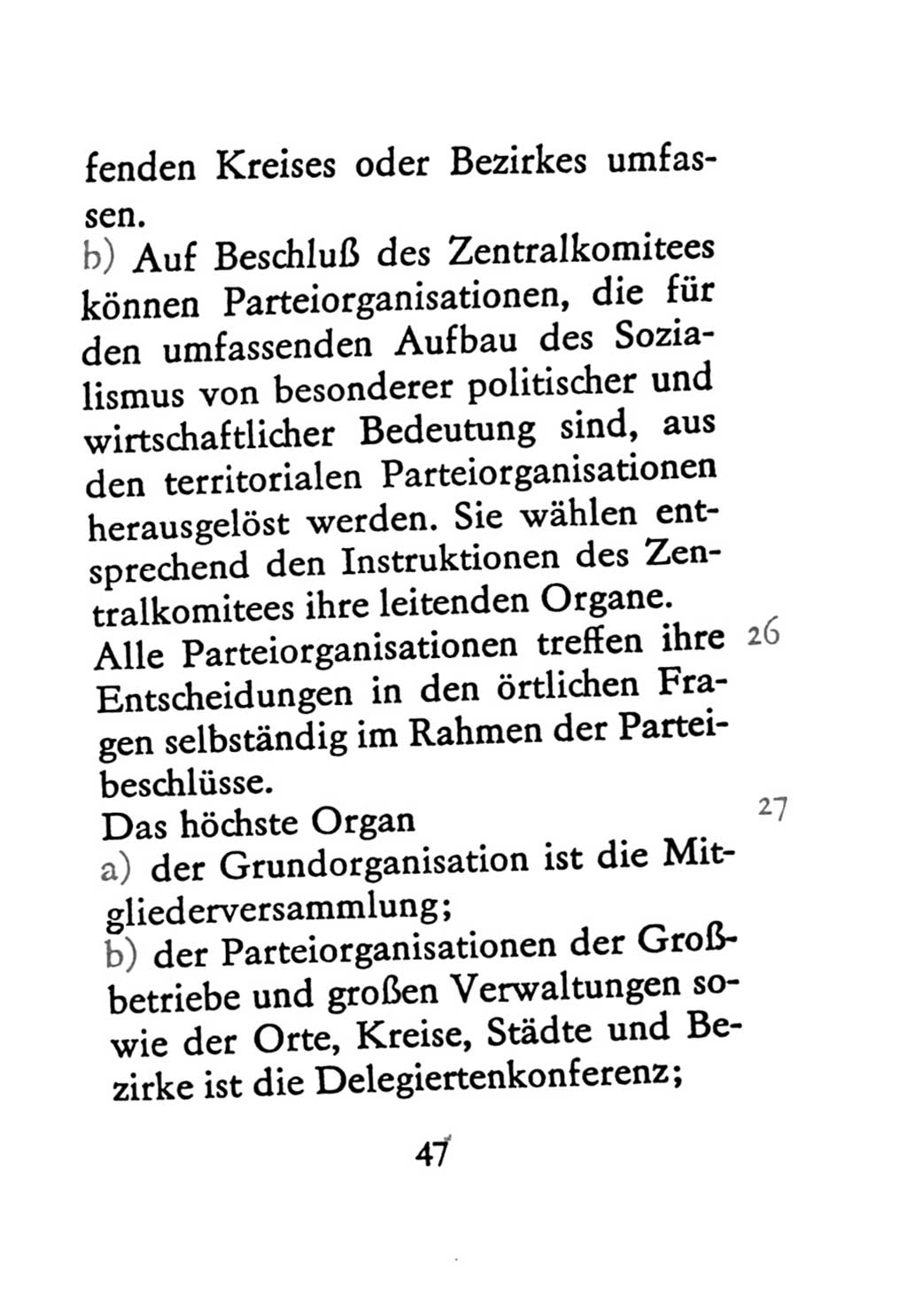Statut der Sozialistischen Einheitspartei Deutschlands (SED) 1971, Seite 47 (St. SED DDR 1971, S. 47)