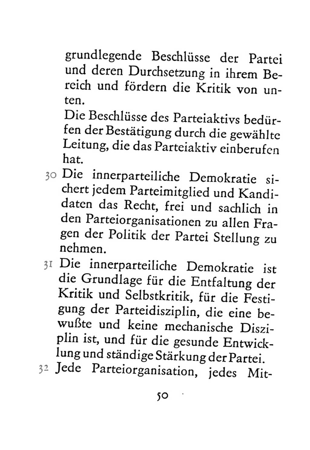 Statut der Sozialistischen Einheitspartei Deutschlands (SED) 1971, Seite 50 (St. SED DDR 1971, S. 50)