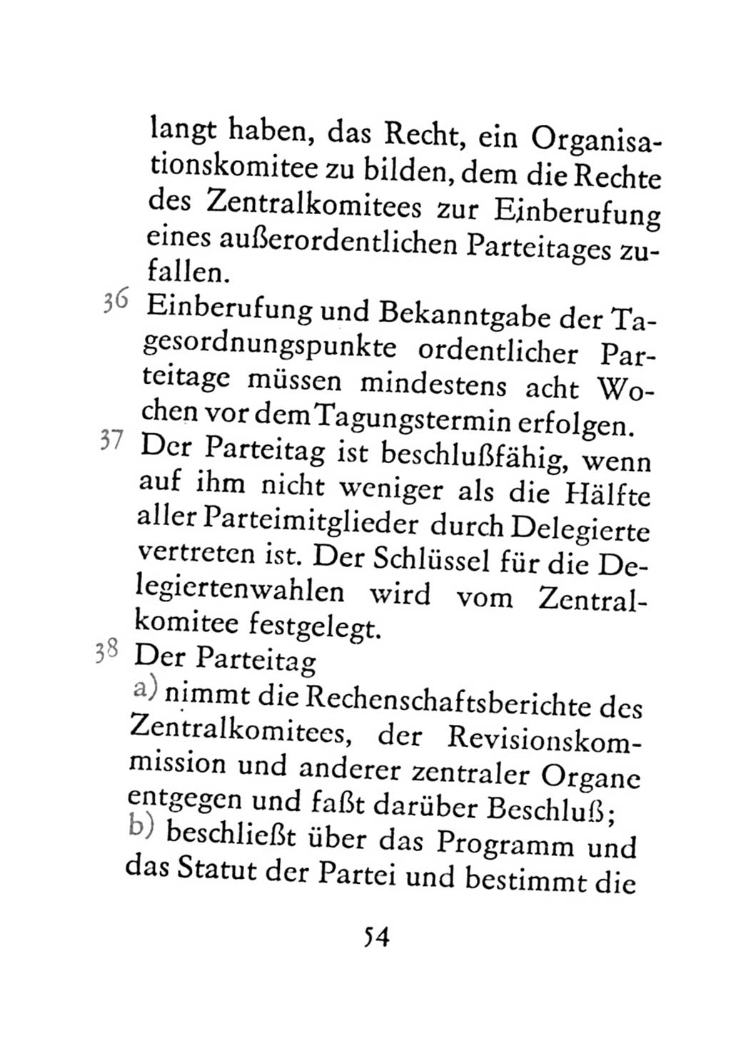 Statut der Sozialistischen Einheitspartei Deutschlands (SED) 1971, Seite 54 (St. SED DDR 1971, S. 54)