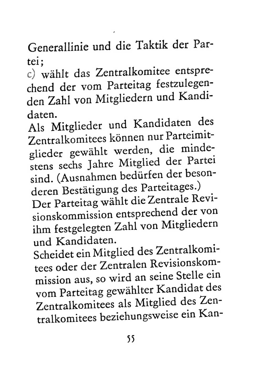 Statut der Sozialistischen Einheitspartei Deutschlands (SED) 1971, Seite 55 (St. SED DDR 1971, S. 55)