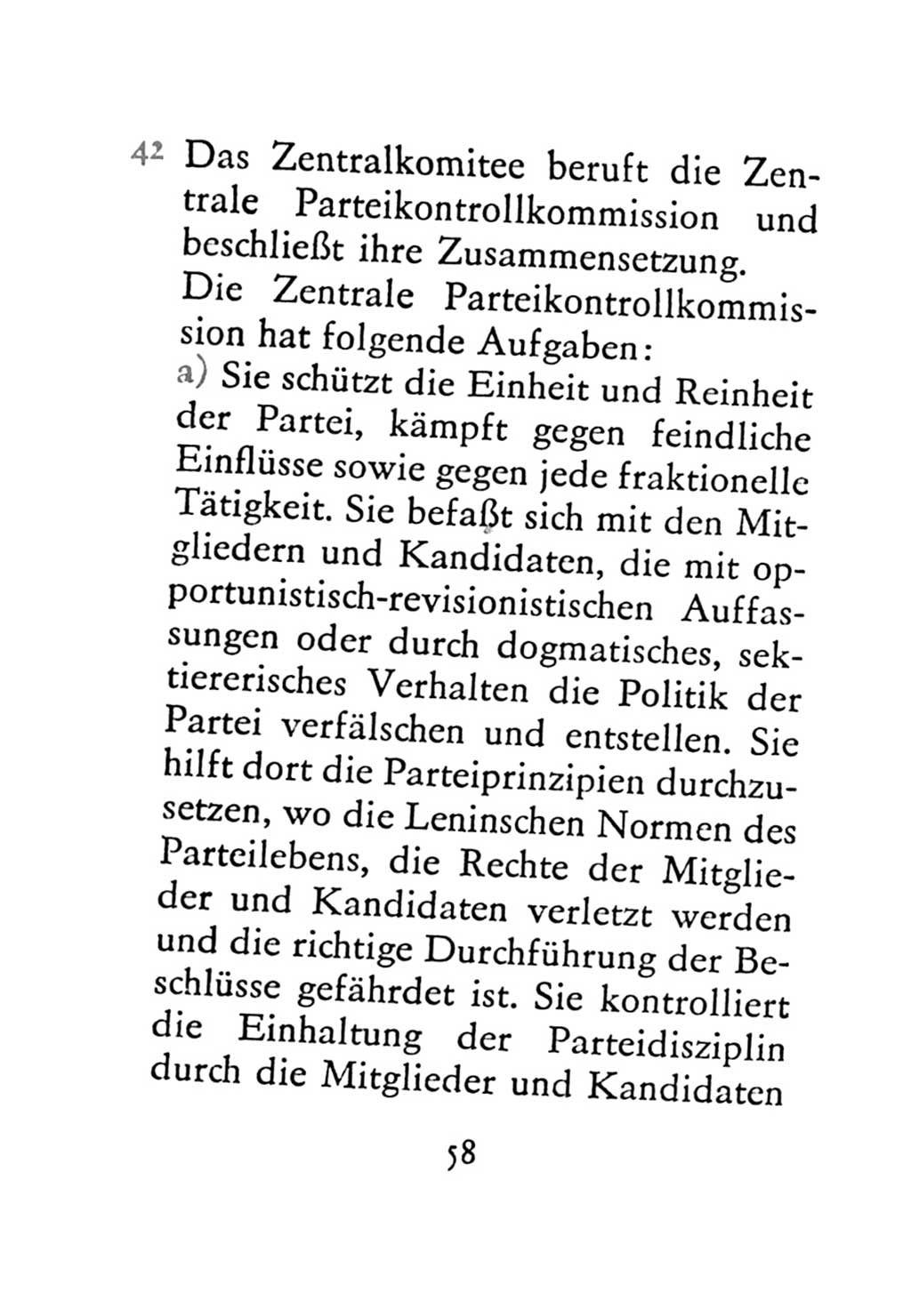 Statut der Sozialistischen Einheitspartei Deutschlands (SED) 1971, Seite 58 (St. SED DDR 1971, S. 58)