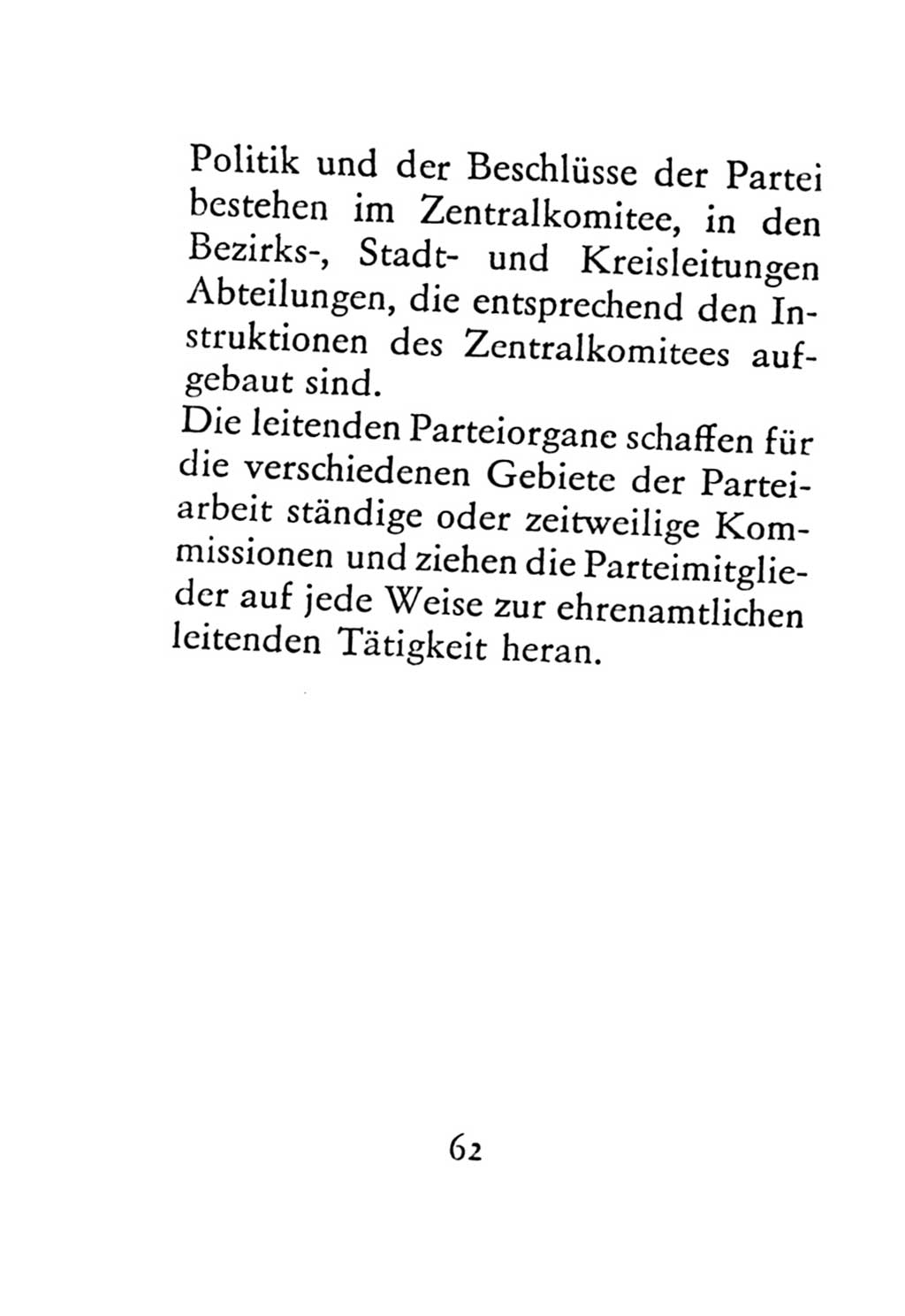 Statut der Sozialistischen Einheitspartei Deutschlands (SED) 1971, Seite 62 (St. SED DDR 1971, S. 62)