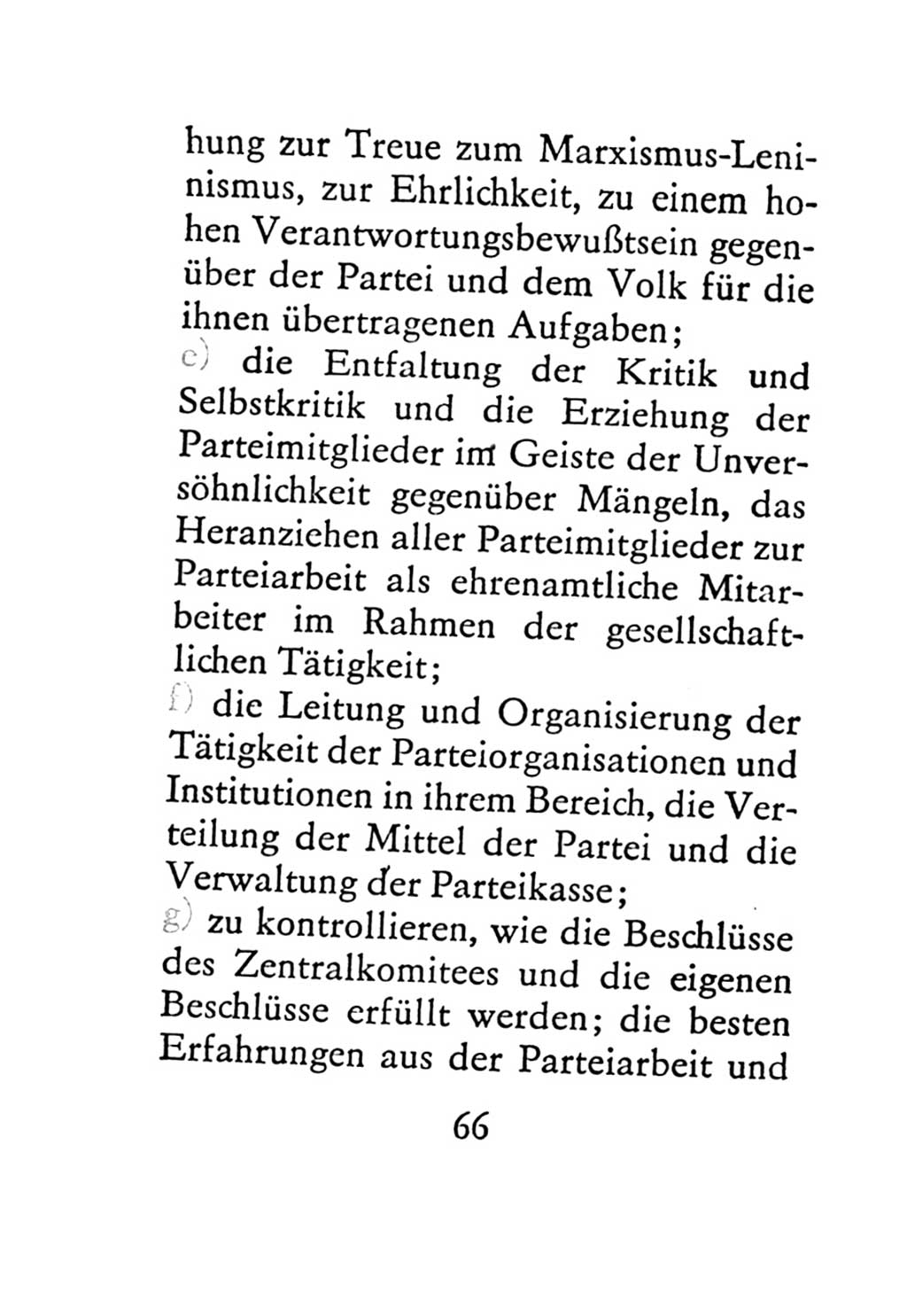 Statut der Sozialistischen Einheitspartei Deutschlands (SED) 1971, Seite 66 (St. SED DDR 1971, S. 66)