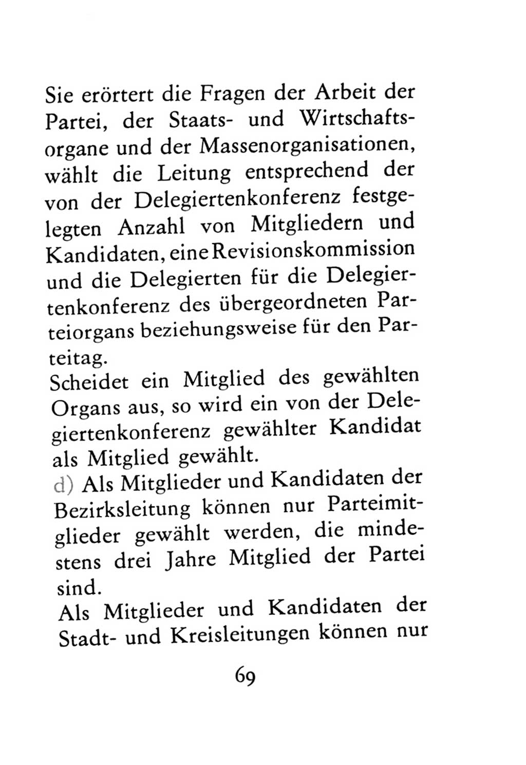 Statut der Sozialistischen Einheitspartei Deutschlands (SED) 1971, Seite 69 (St. SED DDR 1971, S. 69)