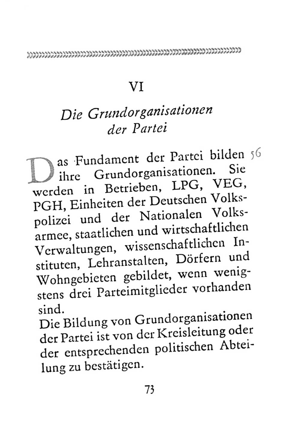 Statut der Sozialistischen Einheitspartei Deutschlands (SED) 1971, Seite 73 (St. SED DDR 1971, S. 73)