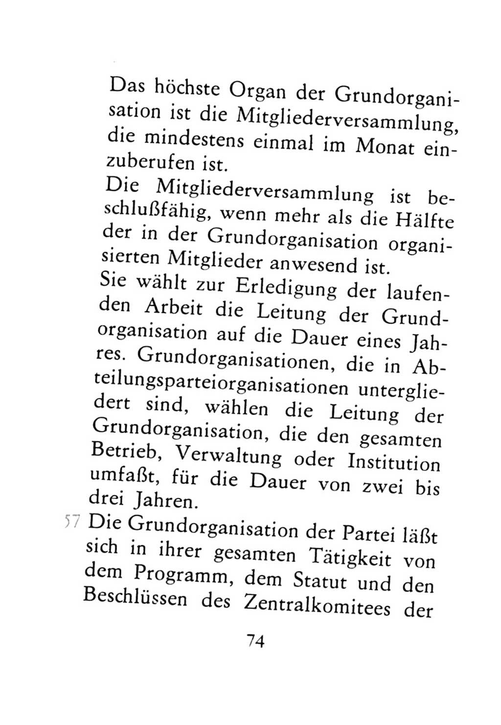 Statut der Sozialistischen Einheitspartei Deutschlands (SED) 1971, Seite 74 (St. SED DDR 1971, S. 74)