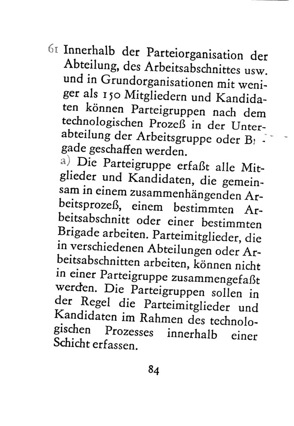 Statut der Sozialistischen Einheitspartei Deutschlands (SED) 1971, Seite 84 (St. SED DDR 1971, S. 84)
