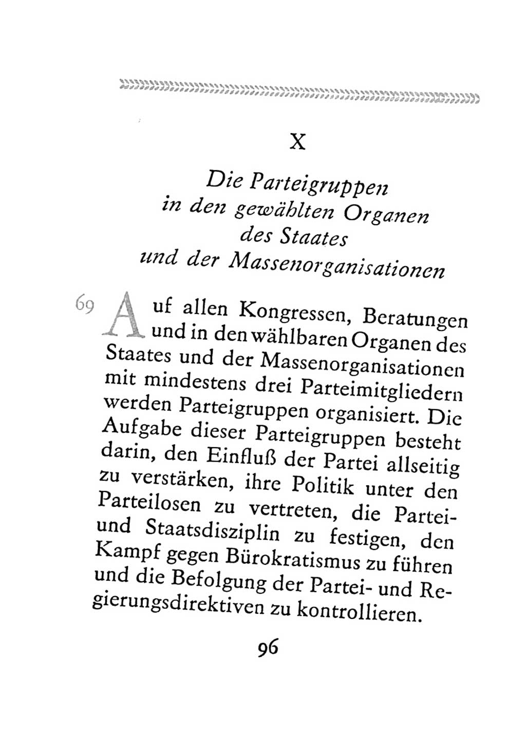 Statut der Sozialistischen Einheitspartei Deutschlands (SED) 1971, Seite 96 (St. SED DDR 1971, S. 96)