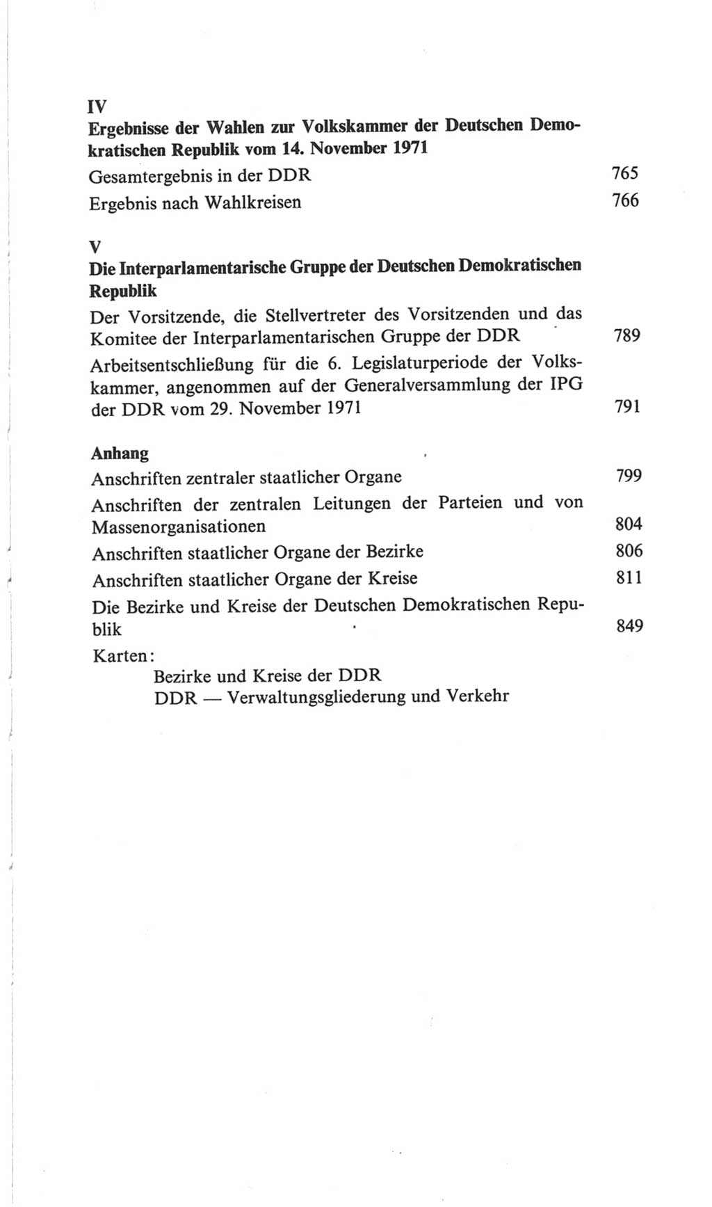 Volkskammer (VK) der Deutschen Demokratischen Republik (DDR), 6. Wahlperiode 1971-1976, Seite 5 (VK. DDR 6. WP. 1971-1976, S. 5)