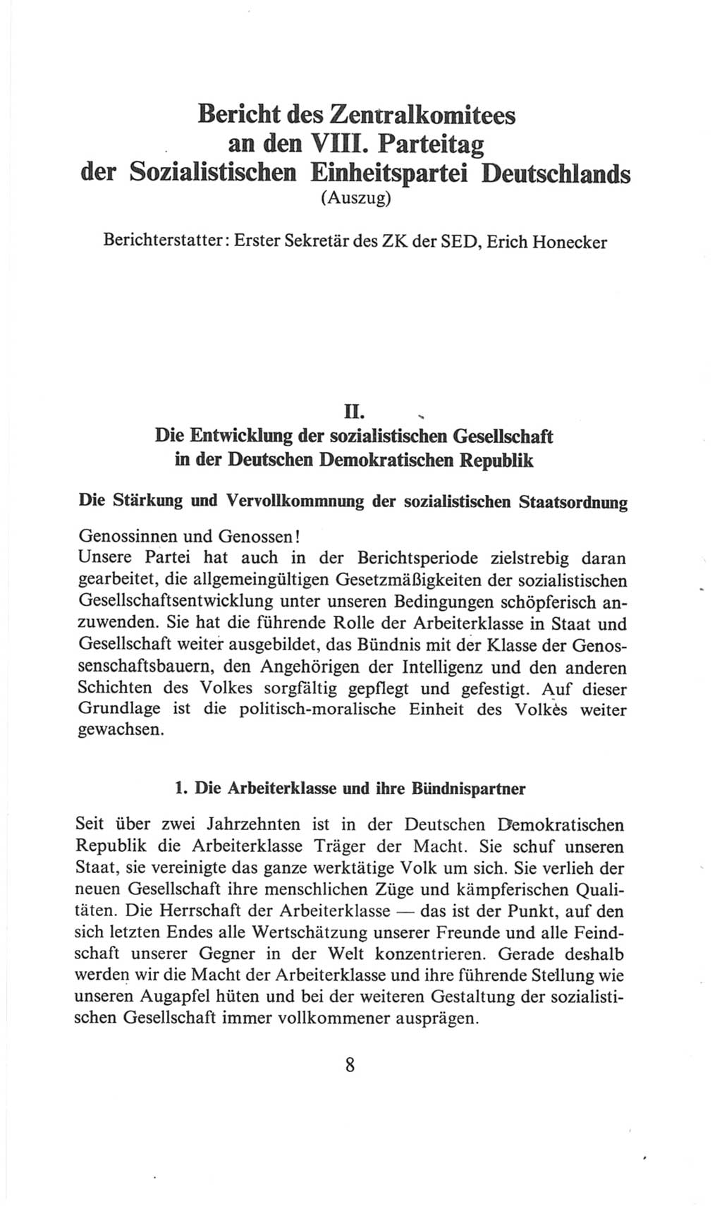 Volkskammer (VK) der Deutschen Demokratischen Republik (DDR), 6. Wahlperiode 1971-1976, Seite 8 (VK. DDR 6. WP. 1971-1976, S. 8)