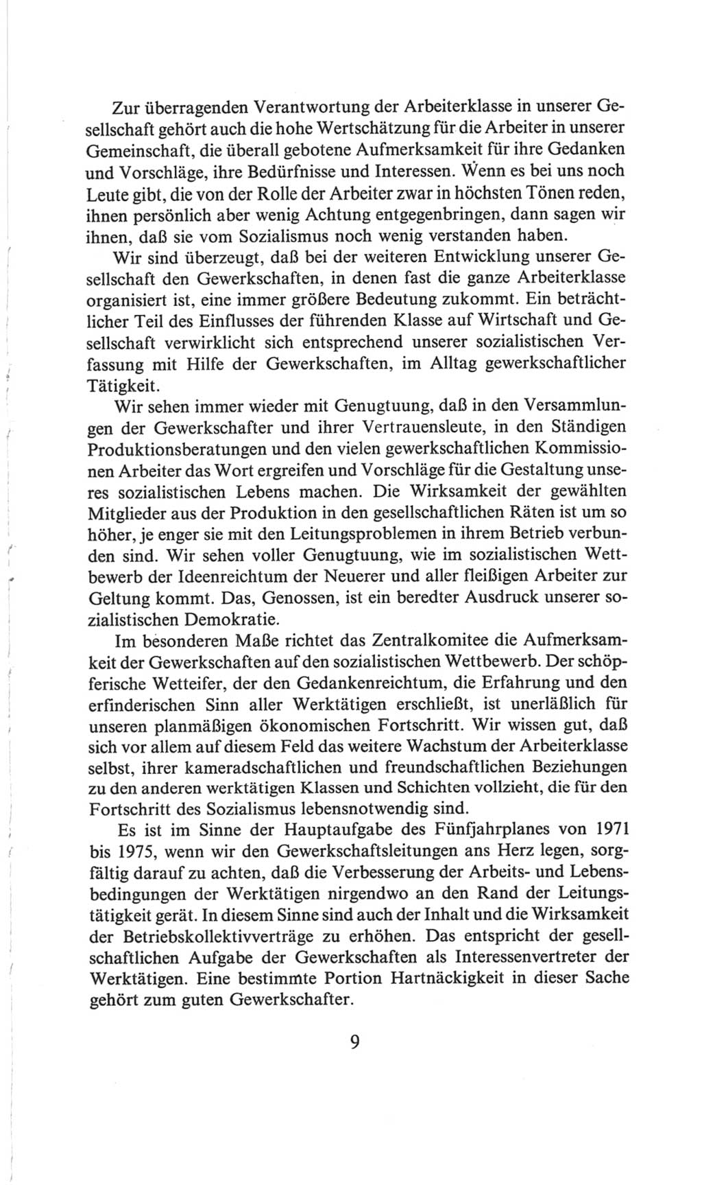 Volkskammer (VK) der Deutschen Demokratischen Republik (DDR), 6. Wahlperiode 1971-1976, Seite 9 (VK. DDR 6. WP. 1971-1976, S. 9)