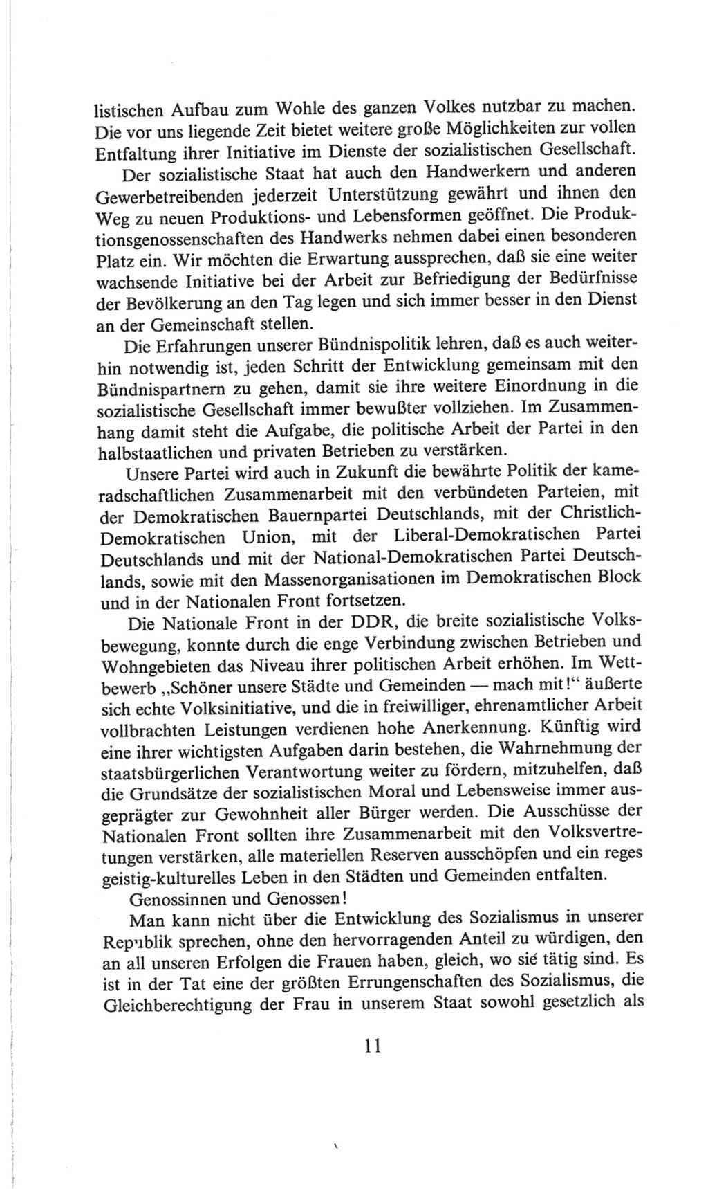 Volkskammer (VK) der Deutschen Demokratischen Republik (DDR), 6. Wahlperiode 1971-1976, Seite 11 (VK. DDR 6. WP. 1971-1976, S. 11)