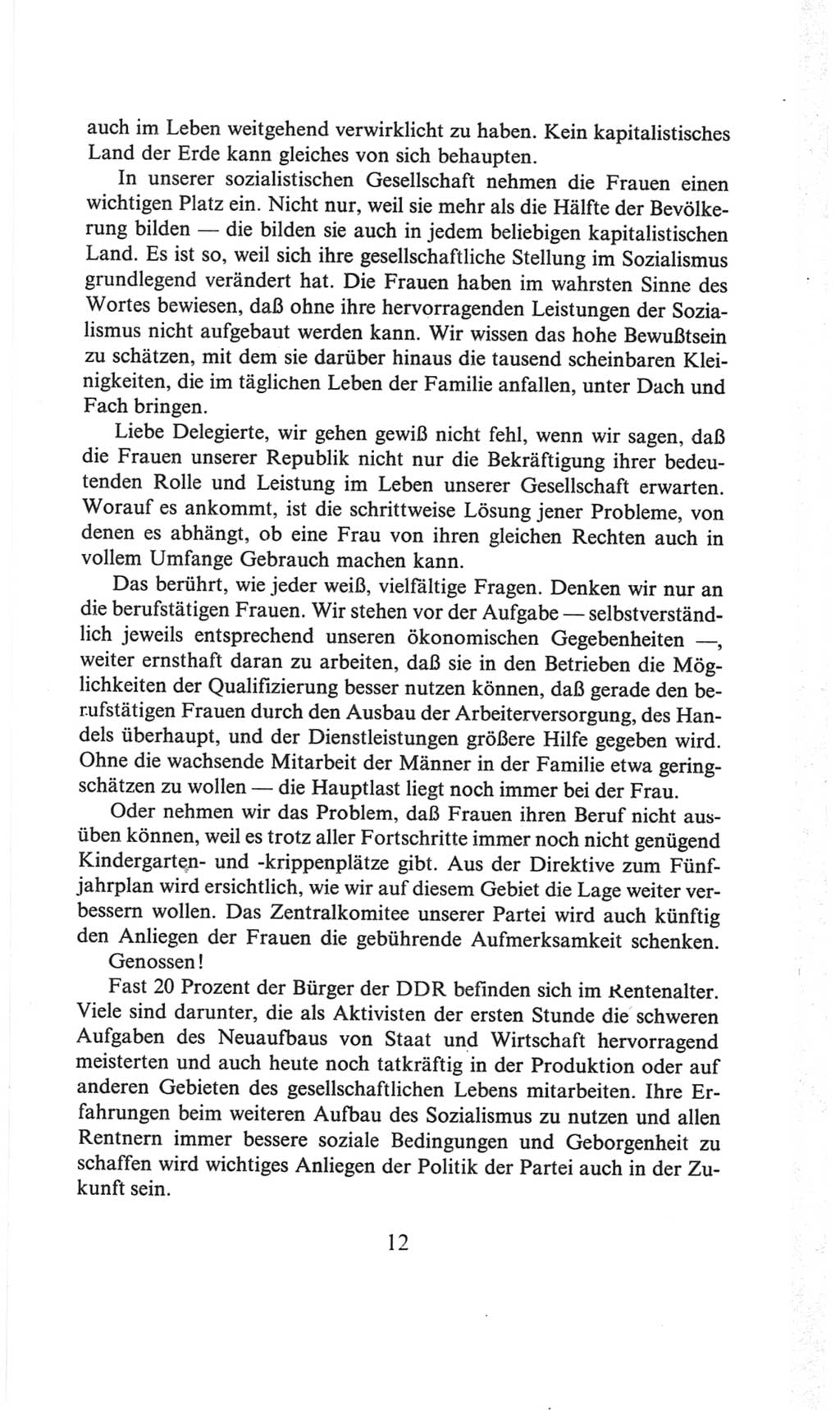 Volkskammer (VK) der Deutschen Demokratischen Republik (DDR), 6. Wahlperiode 1971-1976, Seite 12 (VK. DDR 6. WP. 1971-1976, S. 12)