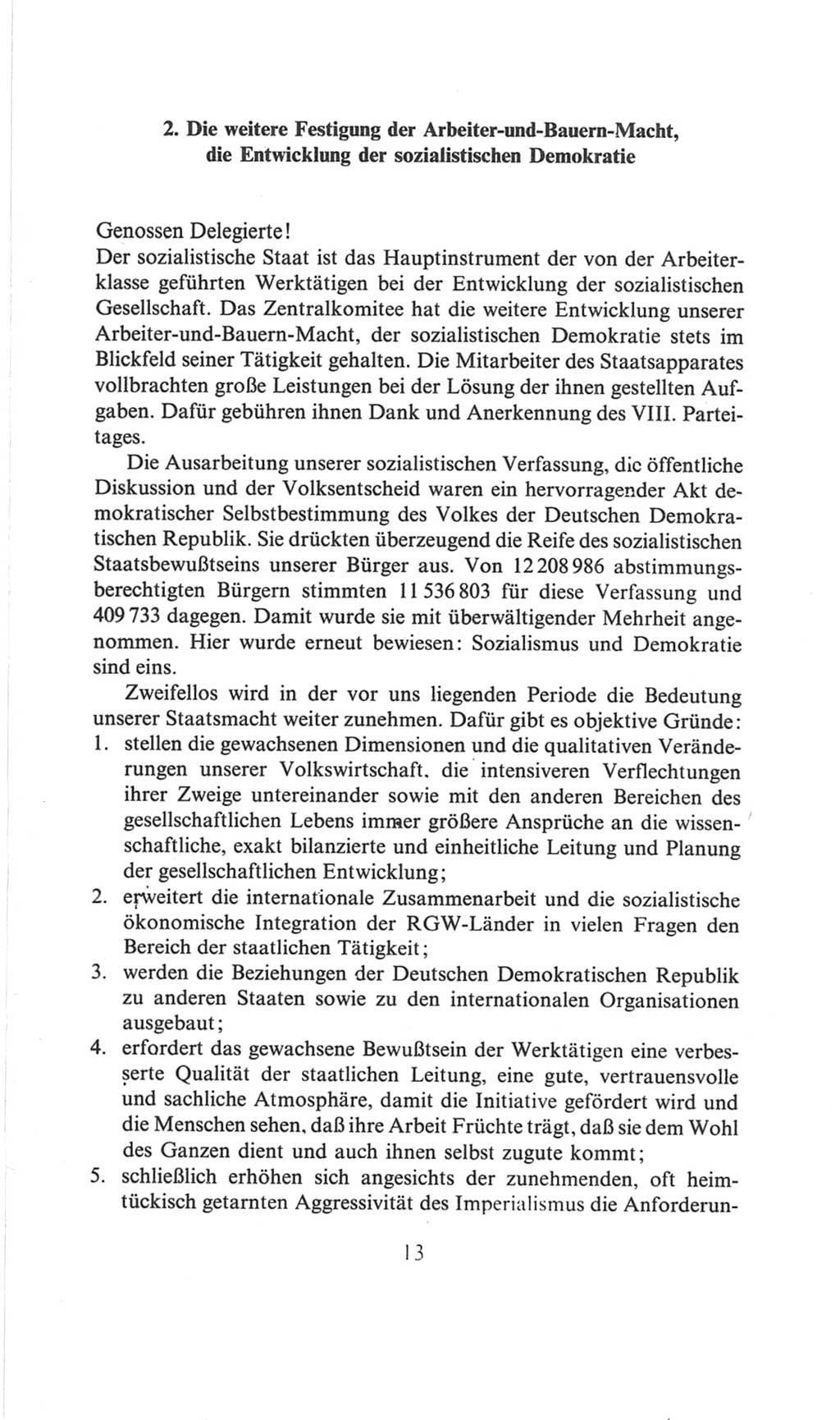 Volkskammer (VK) der Deutschen Demokratischen Republik (DDR), 6. Wahlperiode 1971-1976, Seite 13 (VK. DDR 6. WP. 1971-1976, S. 13)