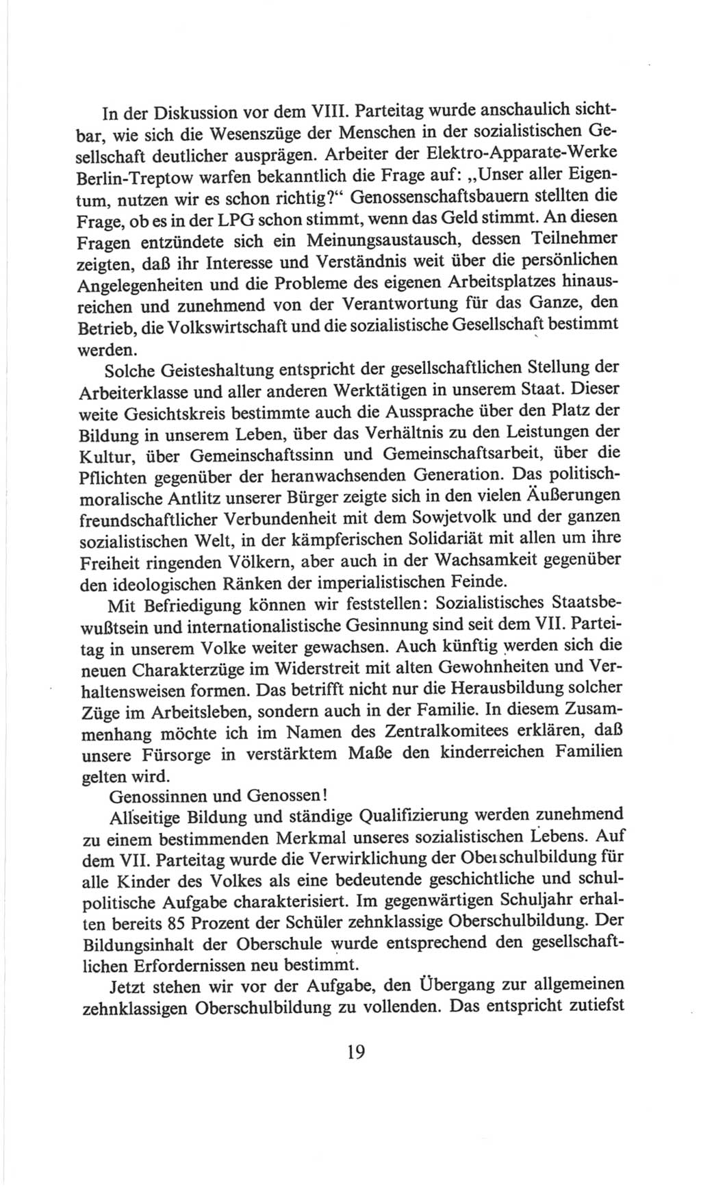 Volkskammer (VK) der Deutschen Demokratischen Republik (DDR), 6. Wahlperiode 1971-1976, Seite 19 (VK. DDR 6. WP. 1971-1976, S. 19)