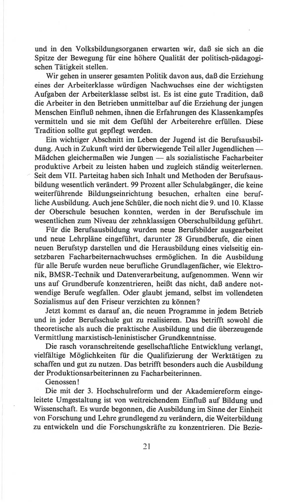 Volkskammer (VK) der Deutschen Demokratischen Republik (DDR), 6. Wahlperiode 1971-1976, Seite 21 (VK. DDR 6. WP. 1971-1976, S. 21)