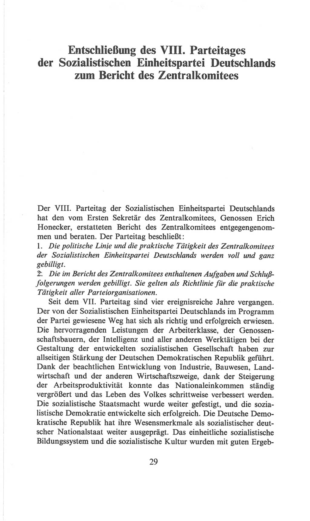 Volkskammer (VK) der Deutschen Demokratischen Republik (DDR), 6. Wahlperiode 1971-1976, Seite 29 (VK. DDR 6. WP. 1971-1976, S. 29)
