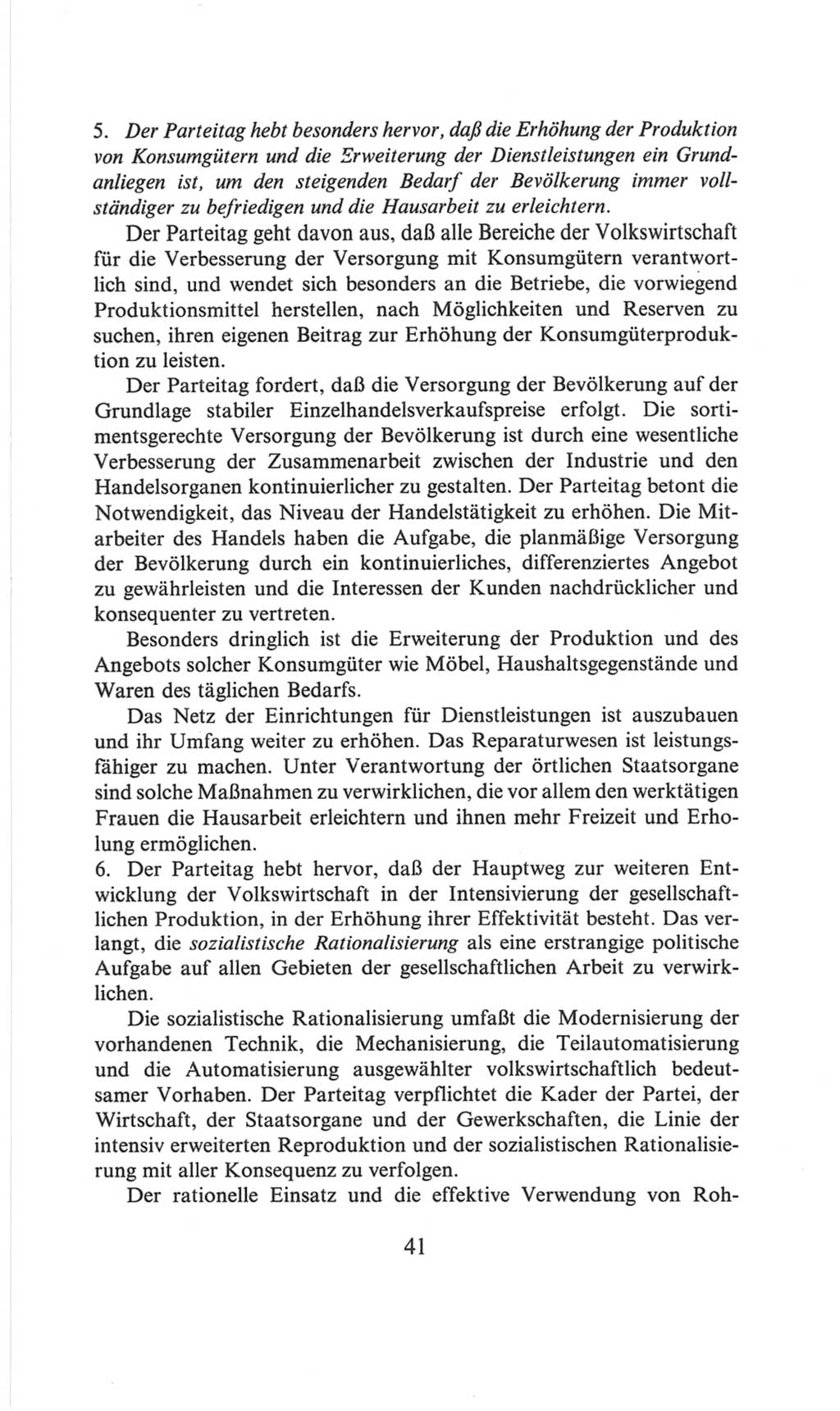 Volkskammer (VK) der Deutschen Demokratischen Republik (DDR), 6. Wahlperiode 1971-1976, Seite 41 (VK. DDR 6. WP. 1971-1976, S. 41)