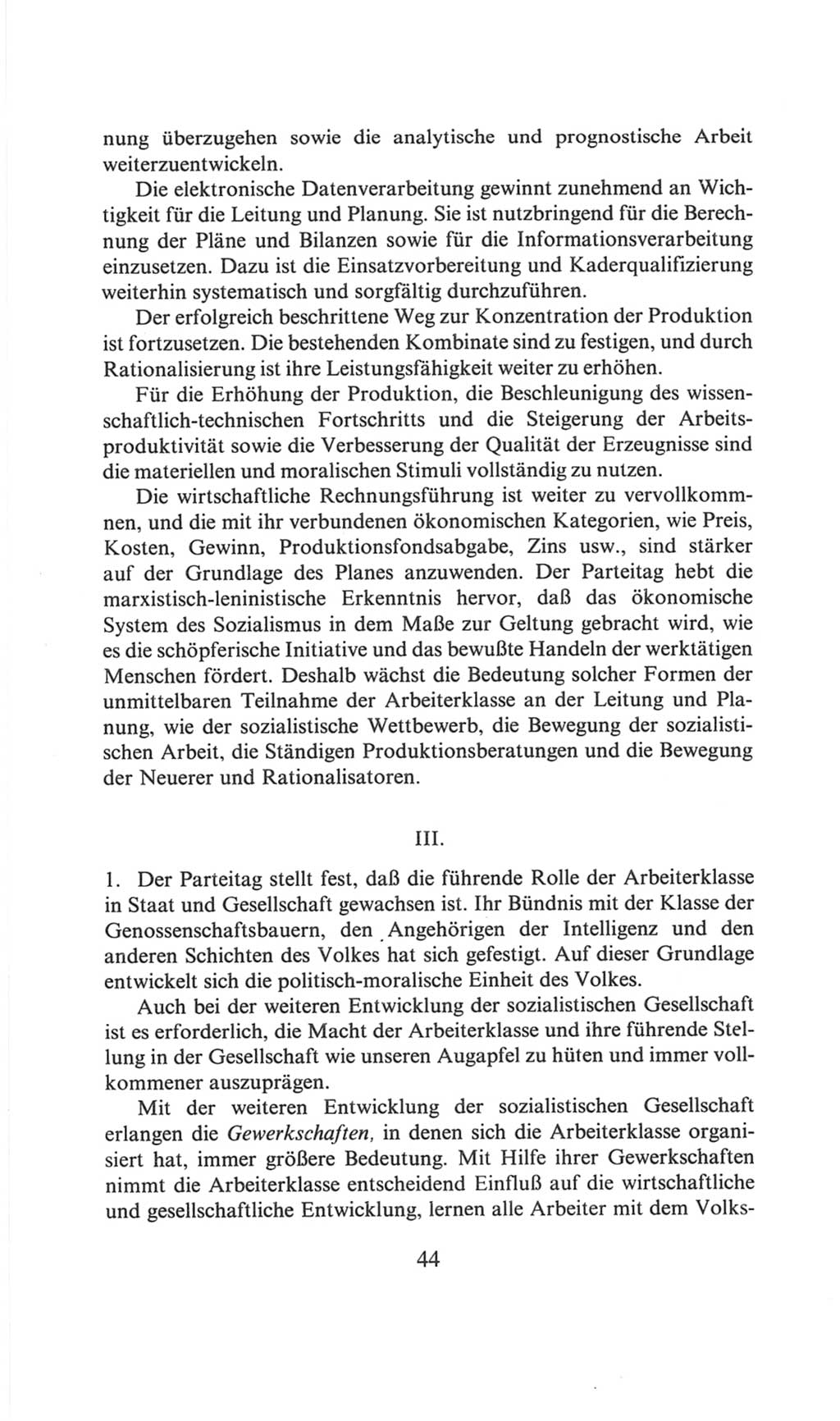 Volkskammer (VK) der Deutschen Demokratischen Republik (DDR), 6. Wahlperiode 1971-1976, Seite 44 (VK. DDR 6. WP. 1971-1976, S. 44)