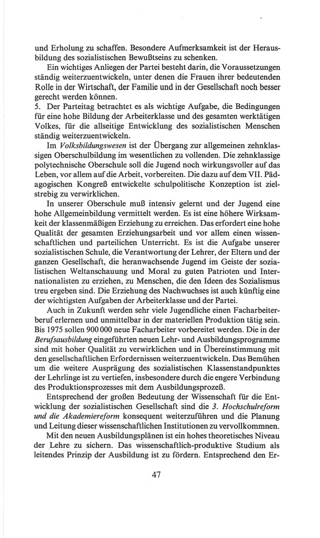 Volkskammer (VK) der Deutschen Demokratischen Republik (DDR), 6. Wahlperiode 1971-1976, Seite 47 (VK. DDR 6. WP. 1971-1976, S. 47)