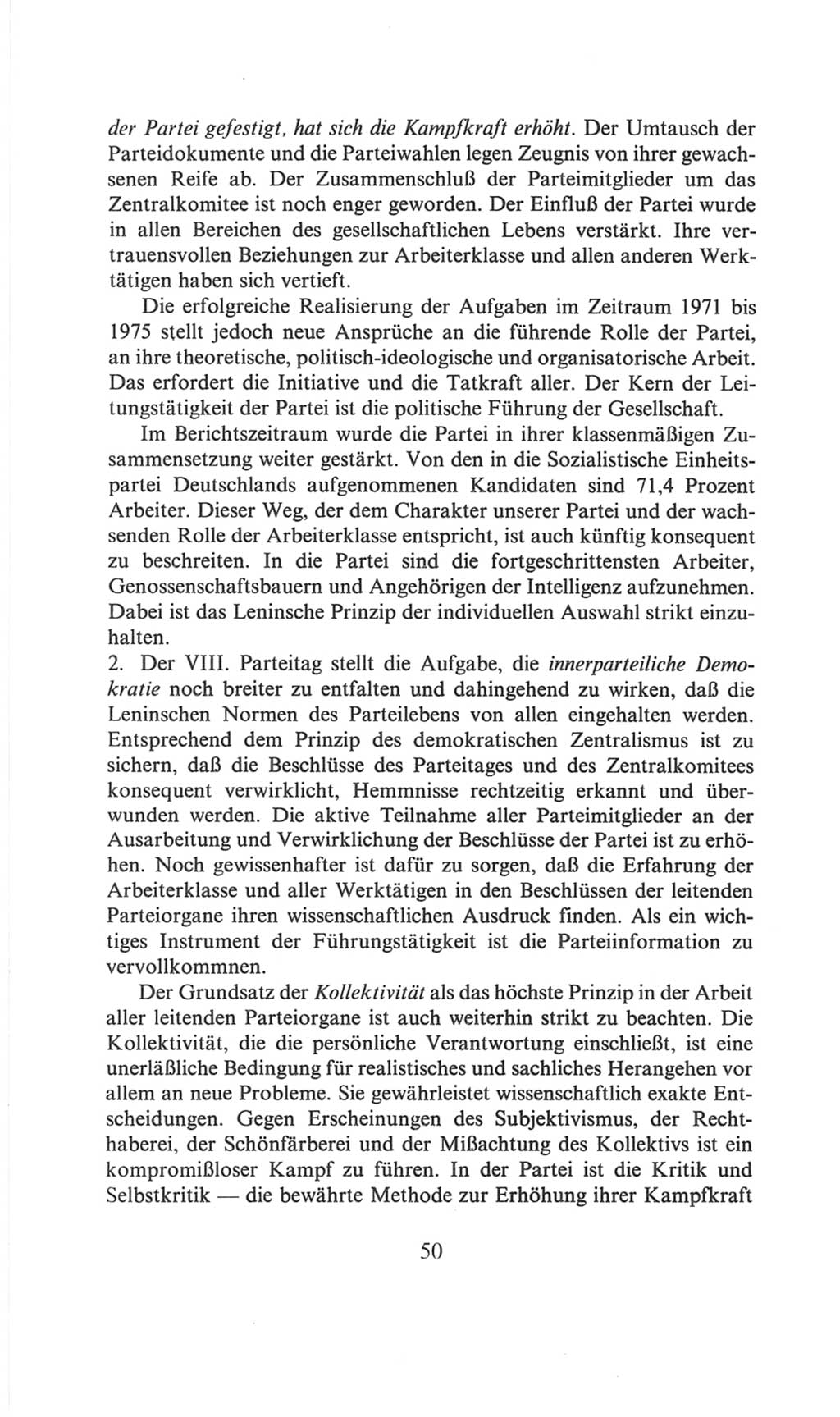 Volkskammer (VK) der Deutschen Demokratischen Republik (DDR), 6. Wahlperiode 1971-1976, Seite 50 (VK. DDR 6. WP. 1971-1976, S. 50)