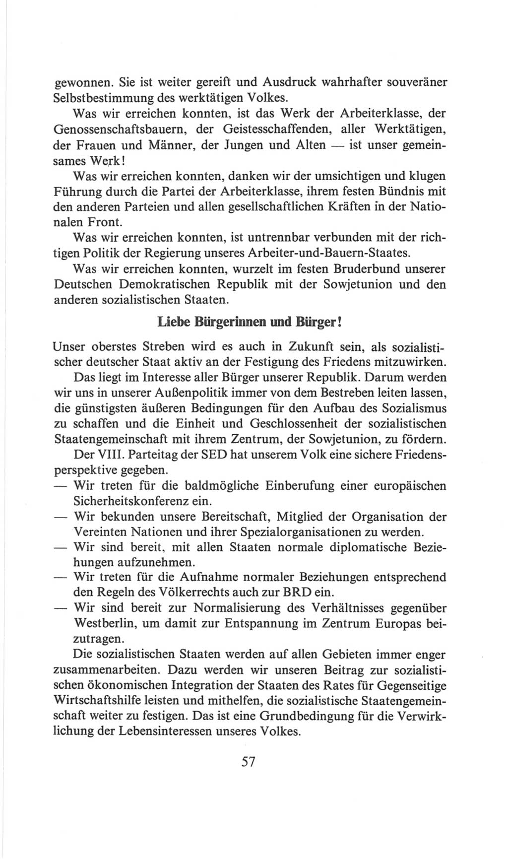 Volkskammer (VK) der Deutschen Demokratischen Republik (DDR), 6. Wahlperiode 1971-1976, Seite 57 (VK. DDR 6. WP. 1971-1976, S. 57)