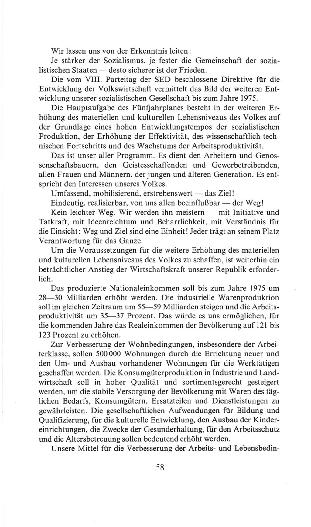 Volkskammer (VK) der Deutschen Demokratischen Republik (DDR), 6. Wahlperiode 1971-1976, Seite 58 (VK. DDR 6. WP. 1971-1976, S. 58)