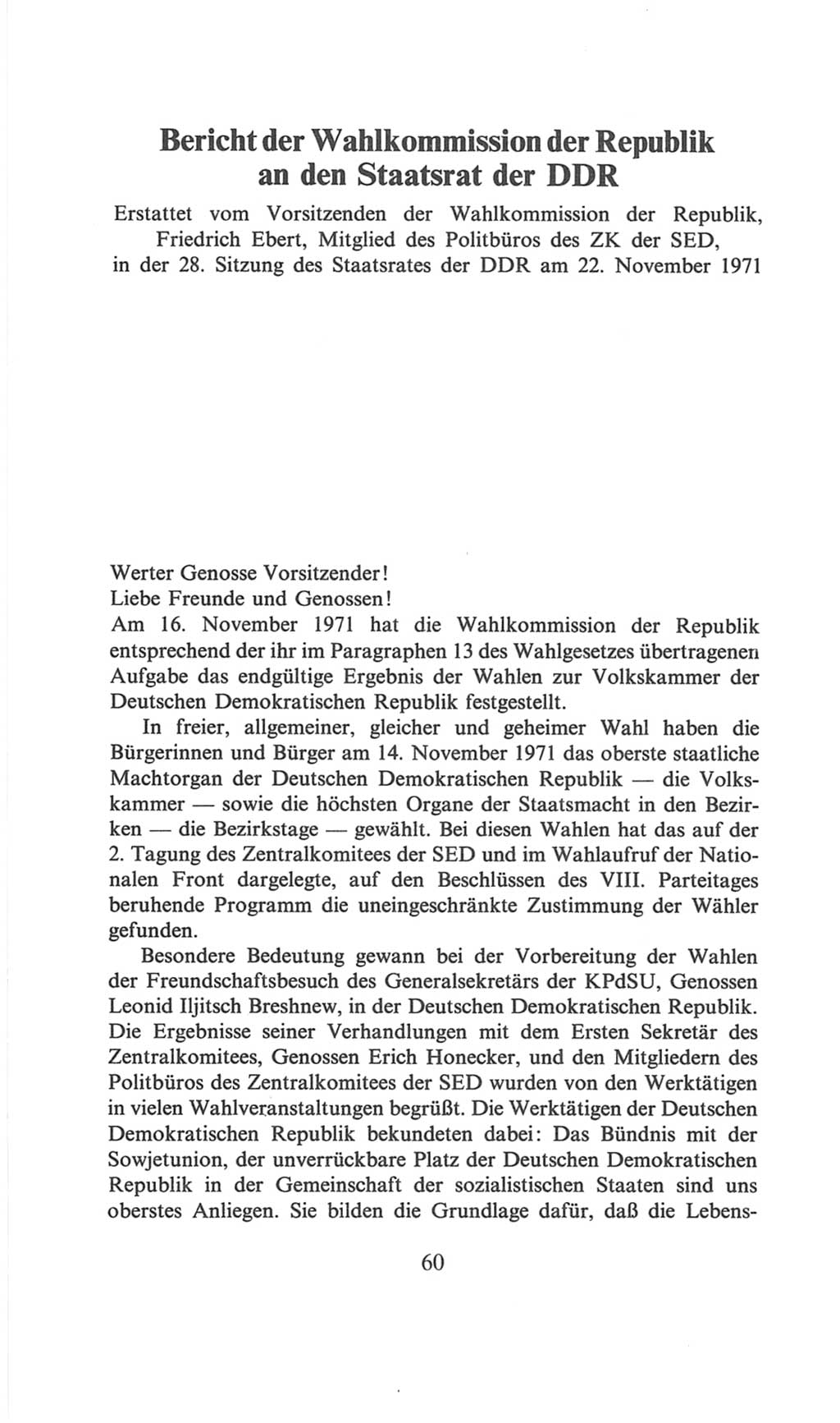 Volkskammer (VK) der Deutschen Demokratischen Republik (DDR), 6. Wahlperiode 1971-1976, Seite 60 (VK. DDR 6. WP. 1971-1976, S. 60)