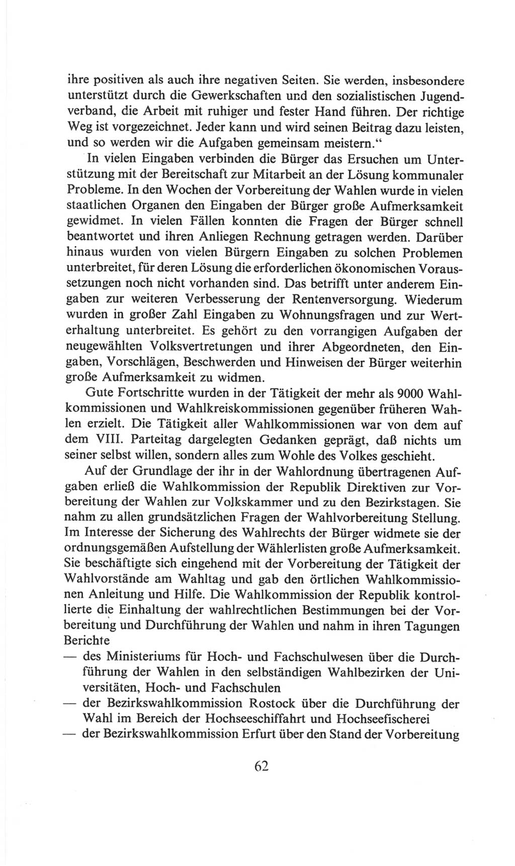 Volkskammer (VK) der Deutschen Demokratischen Republik (DDR), 6. Wahlperiode 1971-1976, Seite 62 (VK. DDR 6. WP. 1971-1976, S. 62)