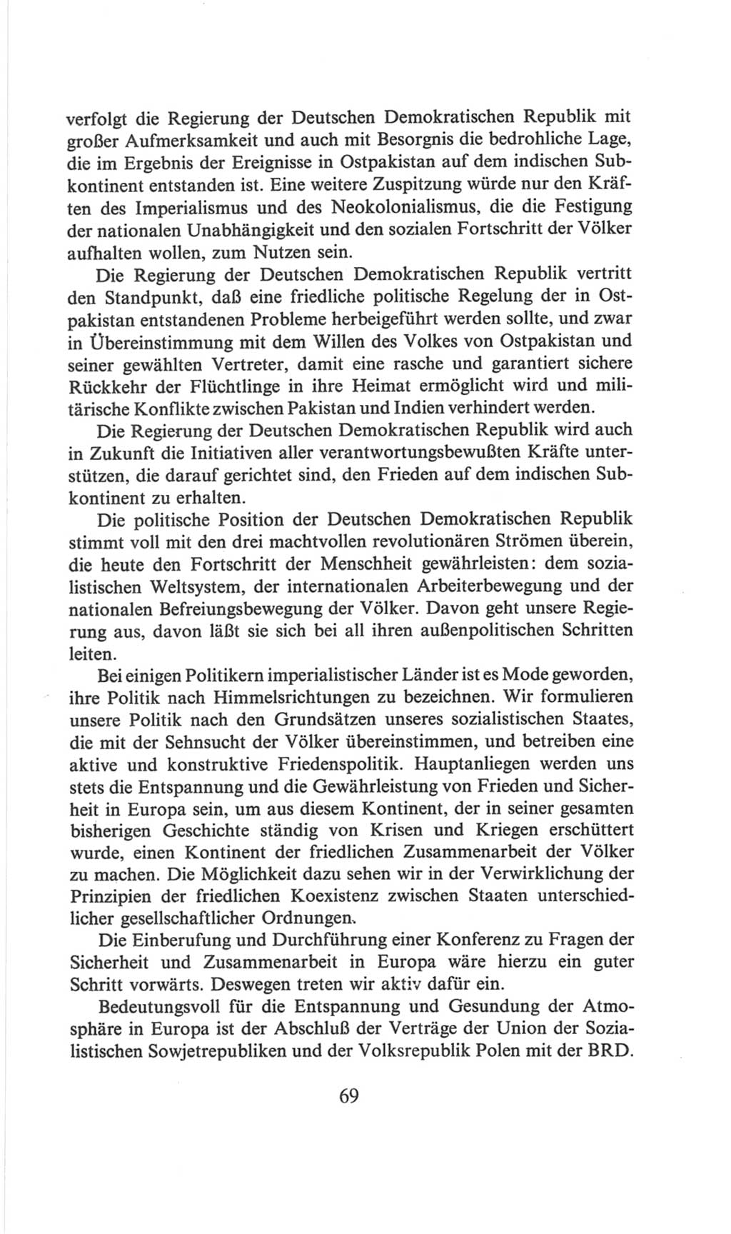 Volkskammer (VK) der Deutschen Demokratischen Republik (DDR), 6. Wahlperiode 1971-1976, Seite 69 (VK. DDR 6. WP. 1971-1976, S. 69)