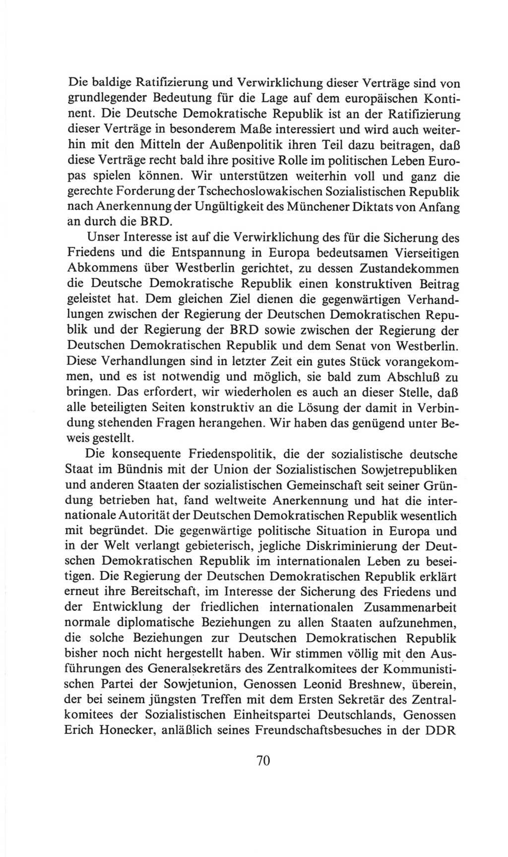 Volkskammer (VK) der Deutschen Demokratischen Republik (DDR), 6. Wahlperiode 1971-1976, Seite 70 (VK. DDR 6. WP. 1971-1976, S. 70)