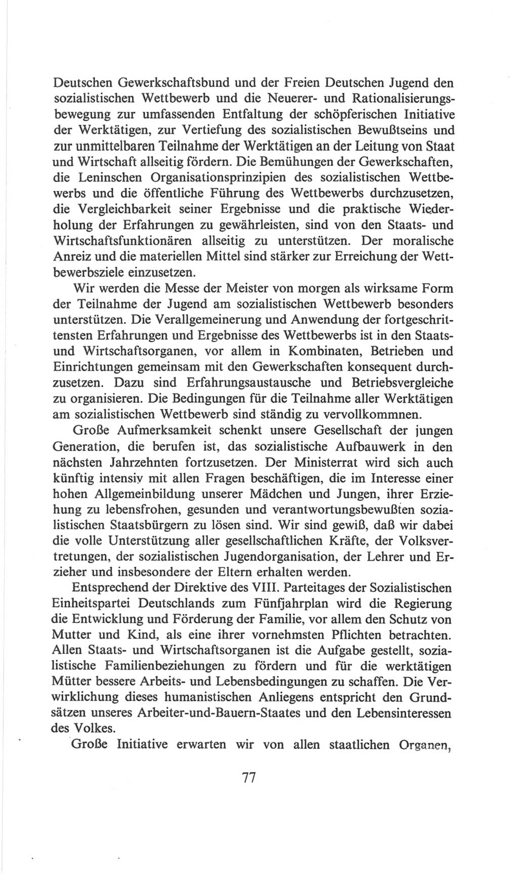 Volkskammer (VK) der Deutschen Demokratischen Republik (DDR), 6. Wahlperiode 1971-1976, Seite 77 (VK. DDR 6. WP. 1971-1976, S. 77)
