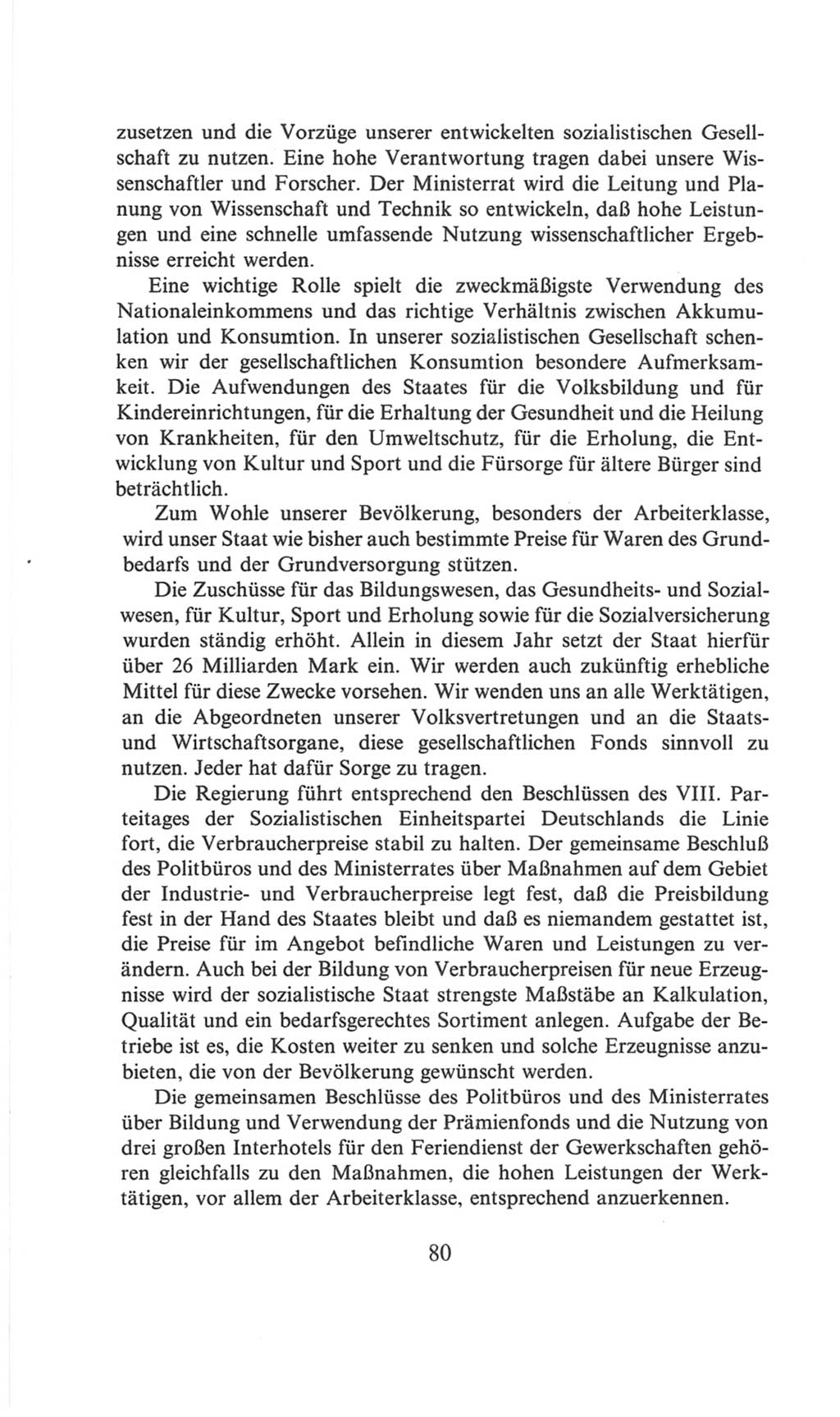 Volkskammer (VK) der Deutschen Demokratischen Republik (DDR), 6. Wahlperiode 1971-1976, Seite 80 (VK. DDR 6. WP. 1971-1976, S. 80)