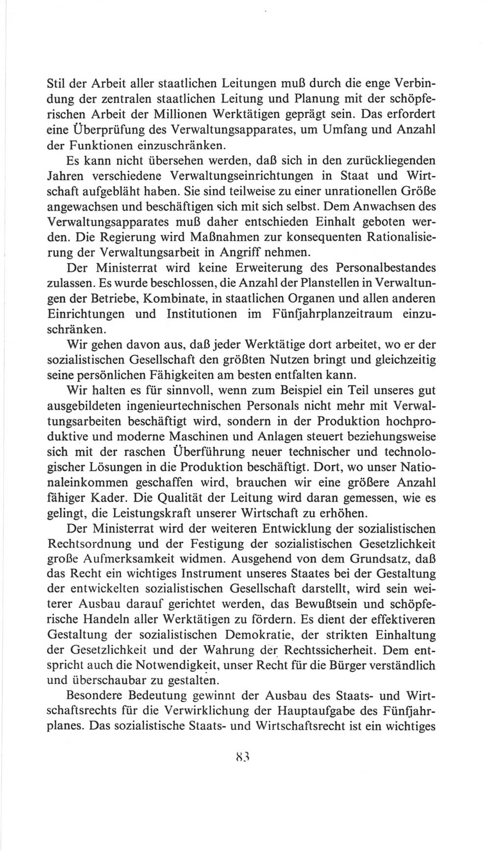 Volkskammer (VK) der Deutschen Demokratischen Republik (DDR), 6. Wahlperiode 1971-1976, Seite 83 (VK. DDR 6. WP. 1971-1976, S. 83)