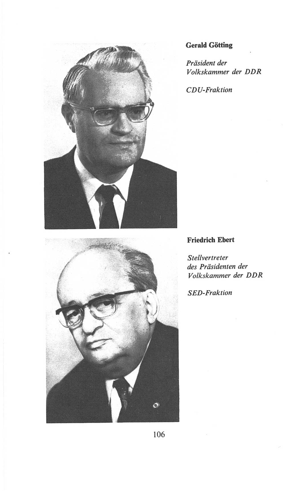 Volkskammer (VK) der Deutschen Demokratischen Republik (DDR), 6. Wahlperiode 1971-1976, Seite 106 (VK. DDR 6. WP. 1971-1976, S. 106)