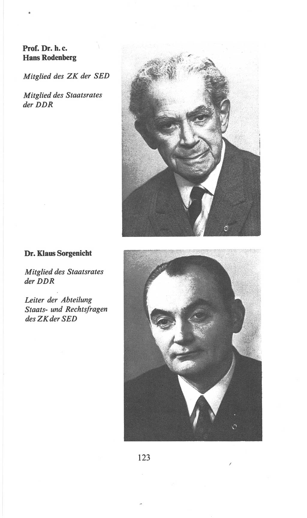 Volkskammer (VK) der Deutschen Demokratischen Republik (DDR), 6. Wahlperiode 1971-1976, Seite 123 (VK. DDR 6. WP. 1971-1976, S. 123)