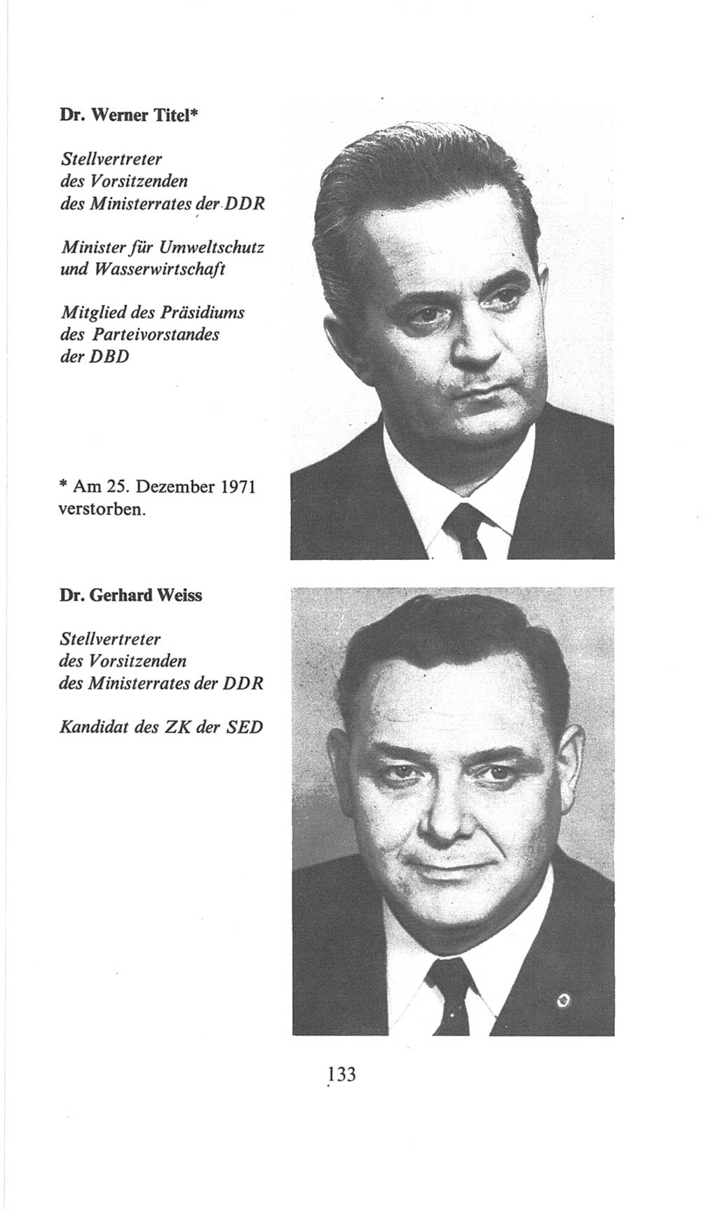 Volkskammer (VK) der Deutschen Demokratischen Republik (DDR), 6. Wahlperiode 1971-1976, Seite 133 (VK. DDR 6. WP. 1971-1976, S. 133)